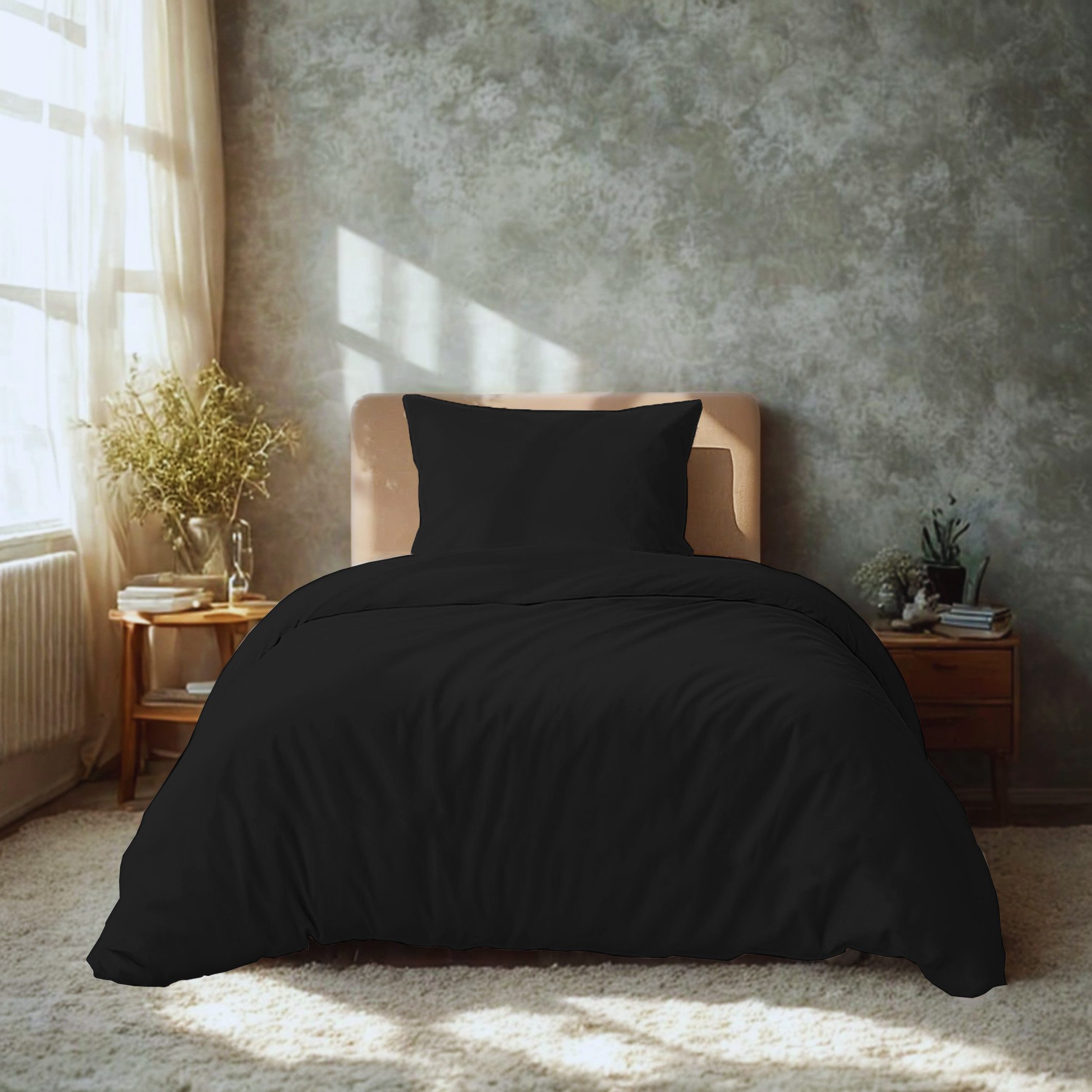 Komfortec Постельное белье Premium, 135 x 200 bis 220 x 240 cm, 6 verschiedene Größen zur Auswahl, gebürstet 100% Mikrofaser, 2 teilig, Superweiches Постельное белье-Set, Knitterfrei, Atmungsaktiv