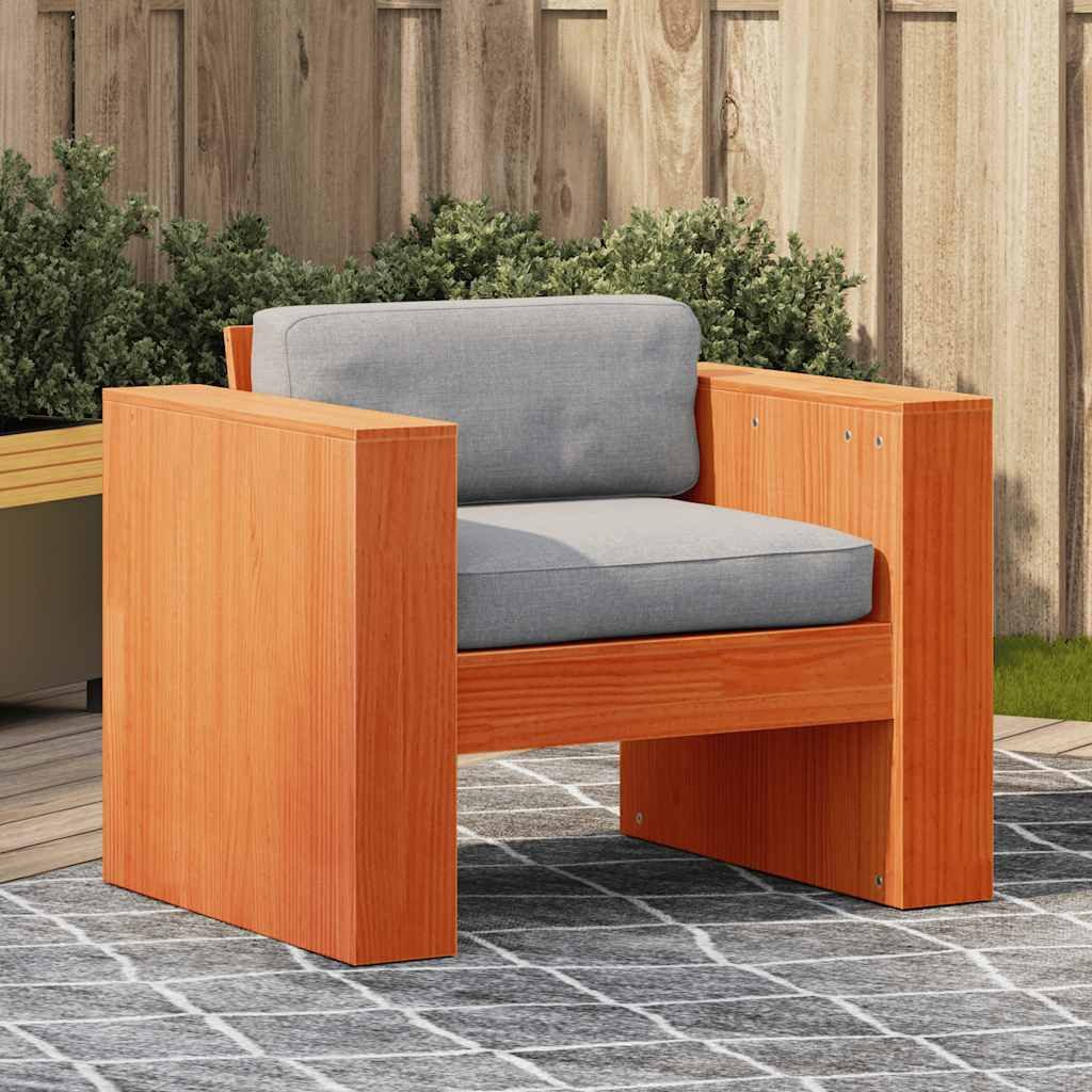 vidaXL Loungesofa Gartensessel Wachsbraun 79x60x62 cm Massivholz Kiefer