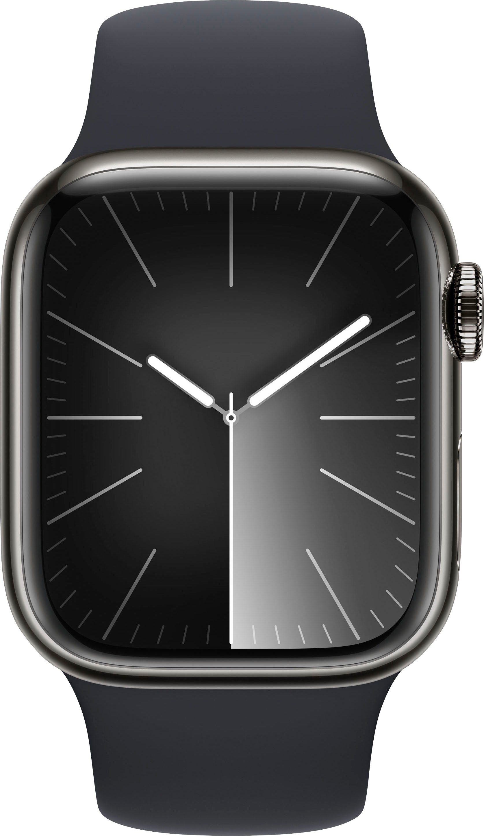 Apple Watch Series 9 GPS Mitternacht 10), + (4,1 Edelstahl Watch | OS Cellular Sport cm/1,61 Graphite Zoll, Band 41mm Smartwatch