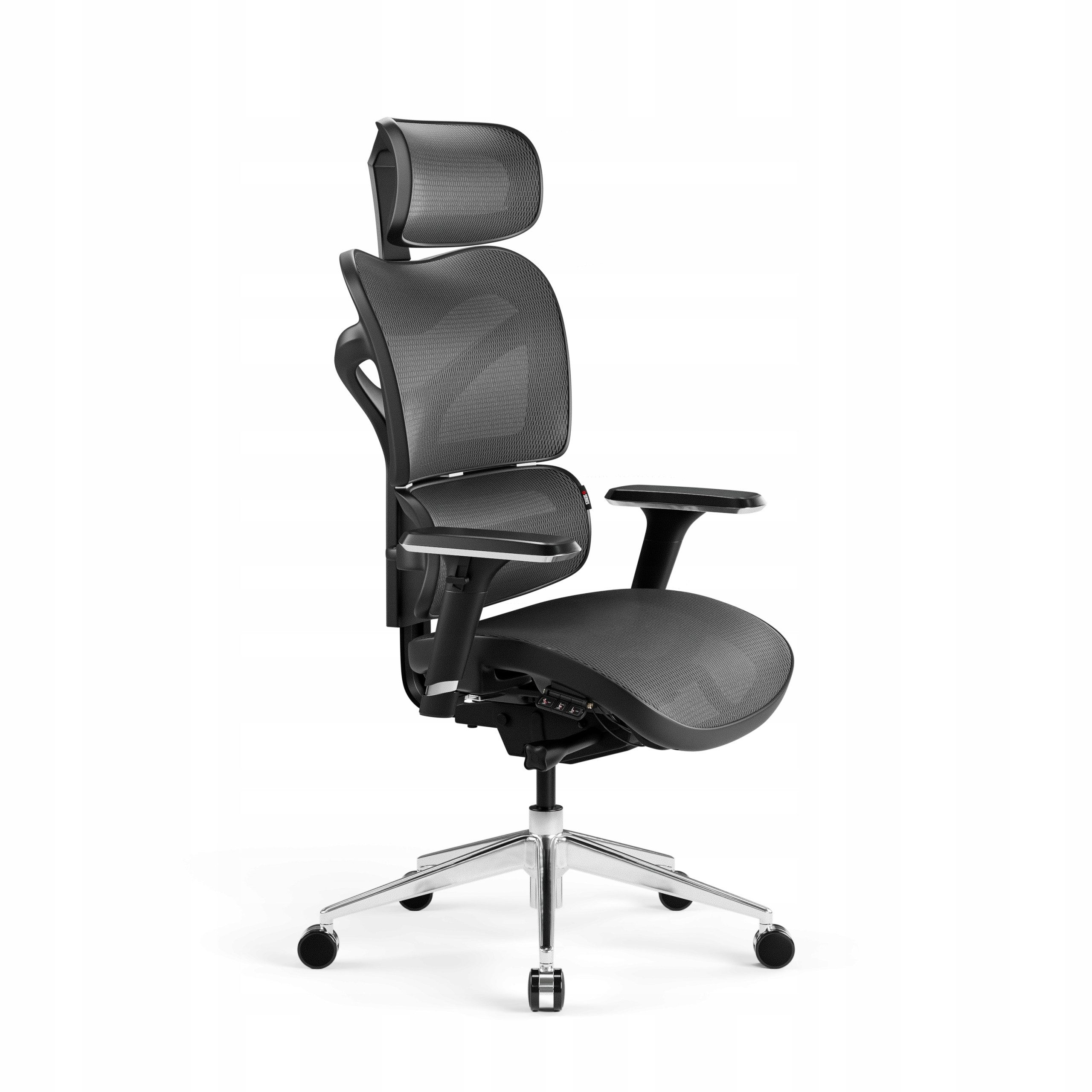 DIABLO CHAIRS Bürostuhl V-Commander Netzstoff ergonomisch Aluminiumbase 140kg (Ergonomischer Chefsessel, Bürostuhl, Netzrücken, PFC 360), Kopfstütze Lendenstütze TiltTech 3D-Armlehnen BACKREST+