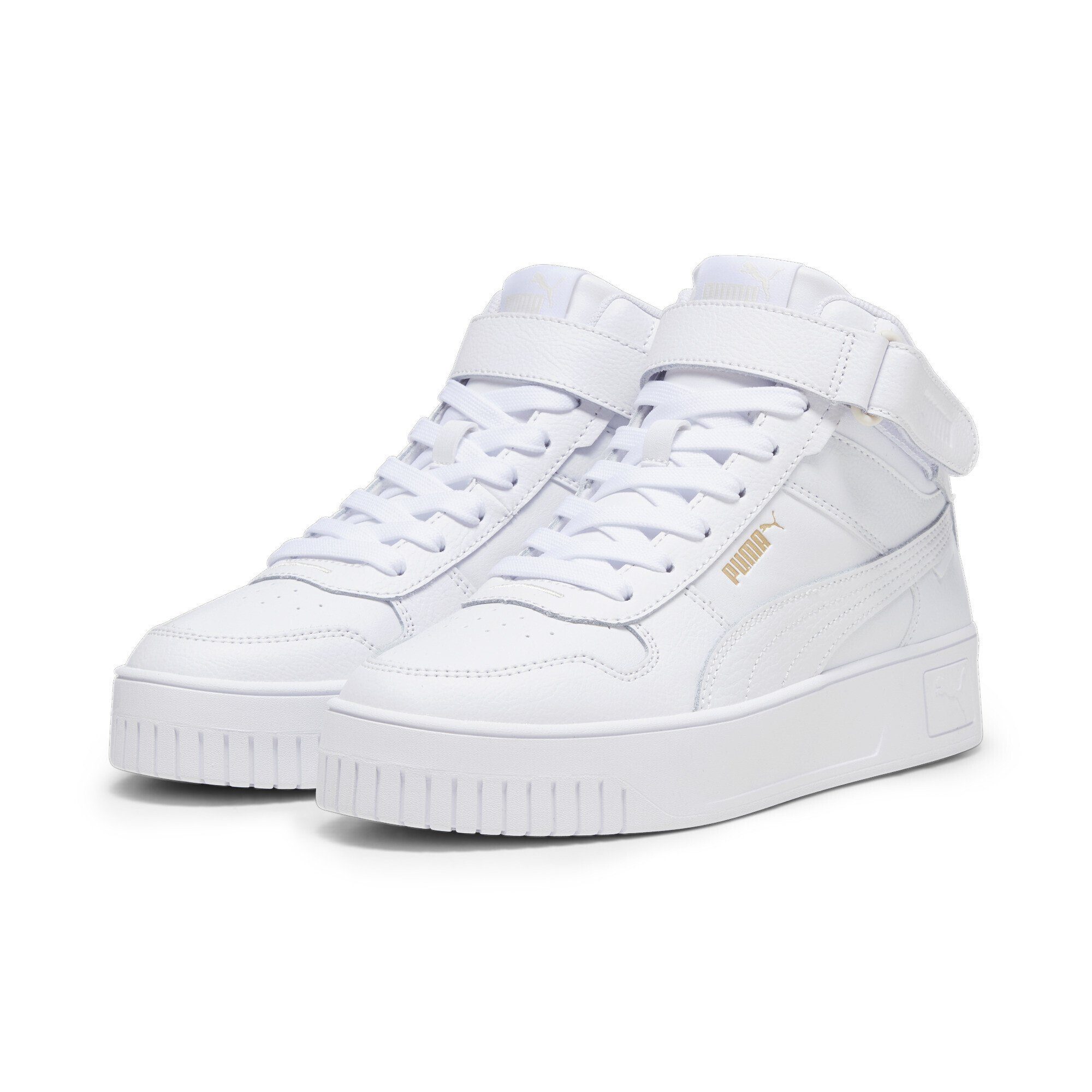 PUMA Carina Street Mid Sneakers White Damen Sneaker Gold