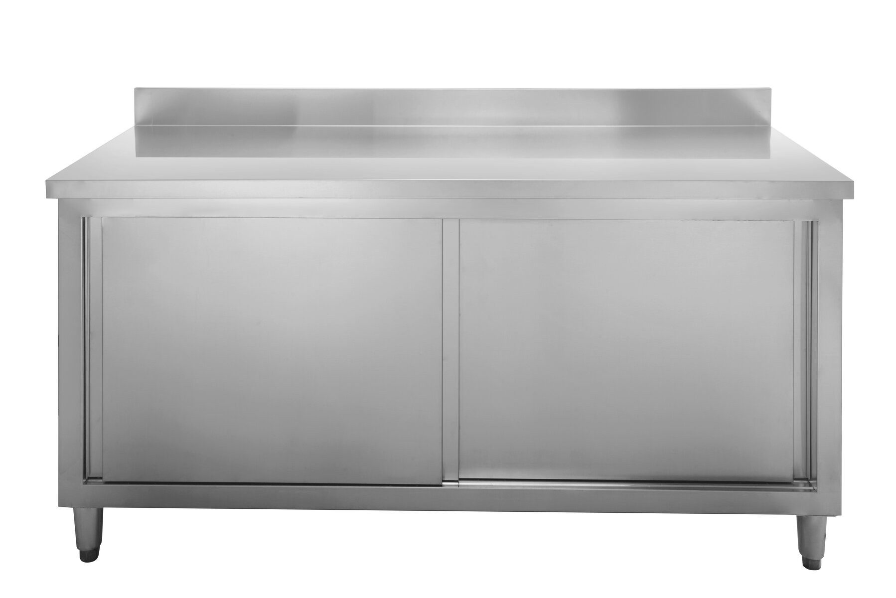 GastroHero Hochschrank Arbeitsschrank ASSB206A Aufkantung mm Edelstahl Schrank mit Stauraum K