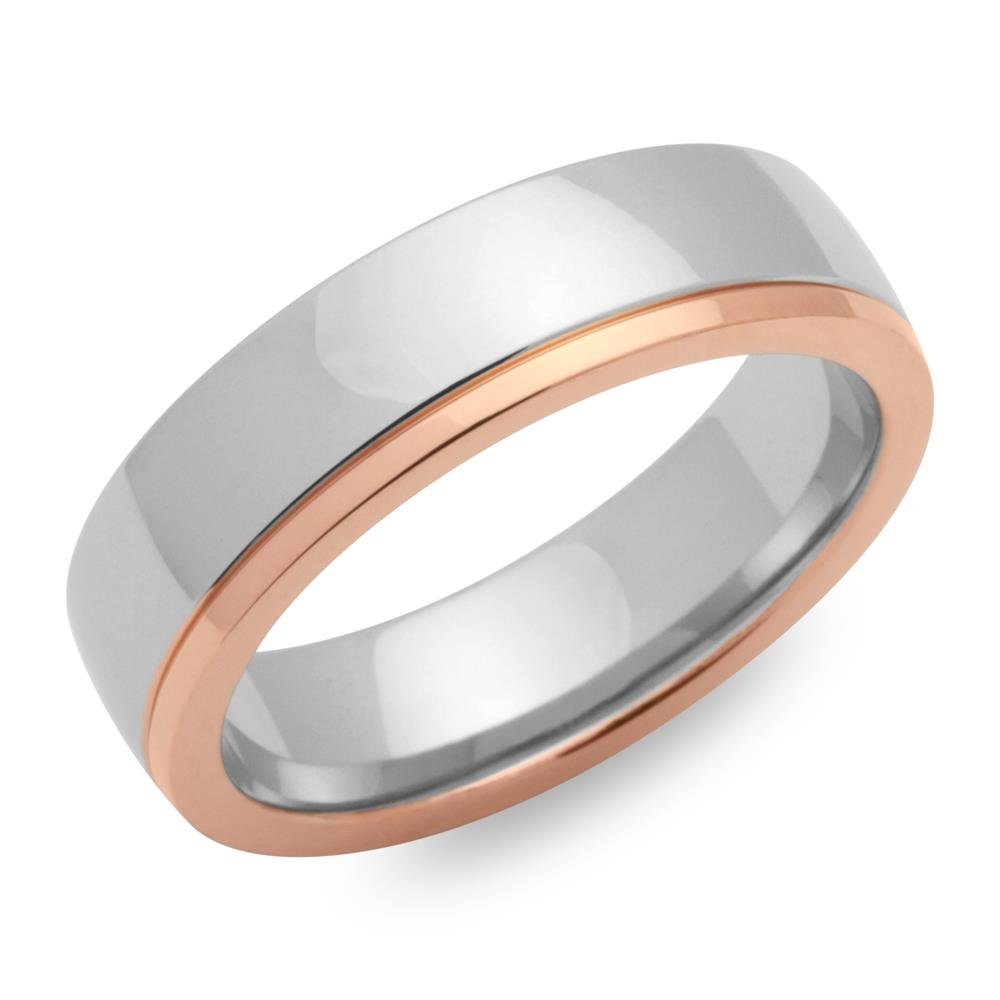 Unique Fingerring Unique Edelstahlring vergoldet 6mm Breite R9179 (Größe: 70mm)