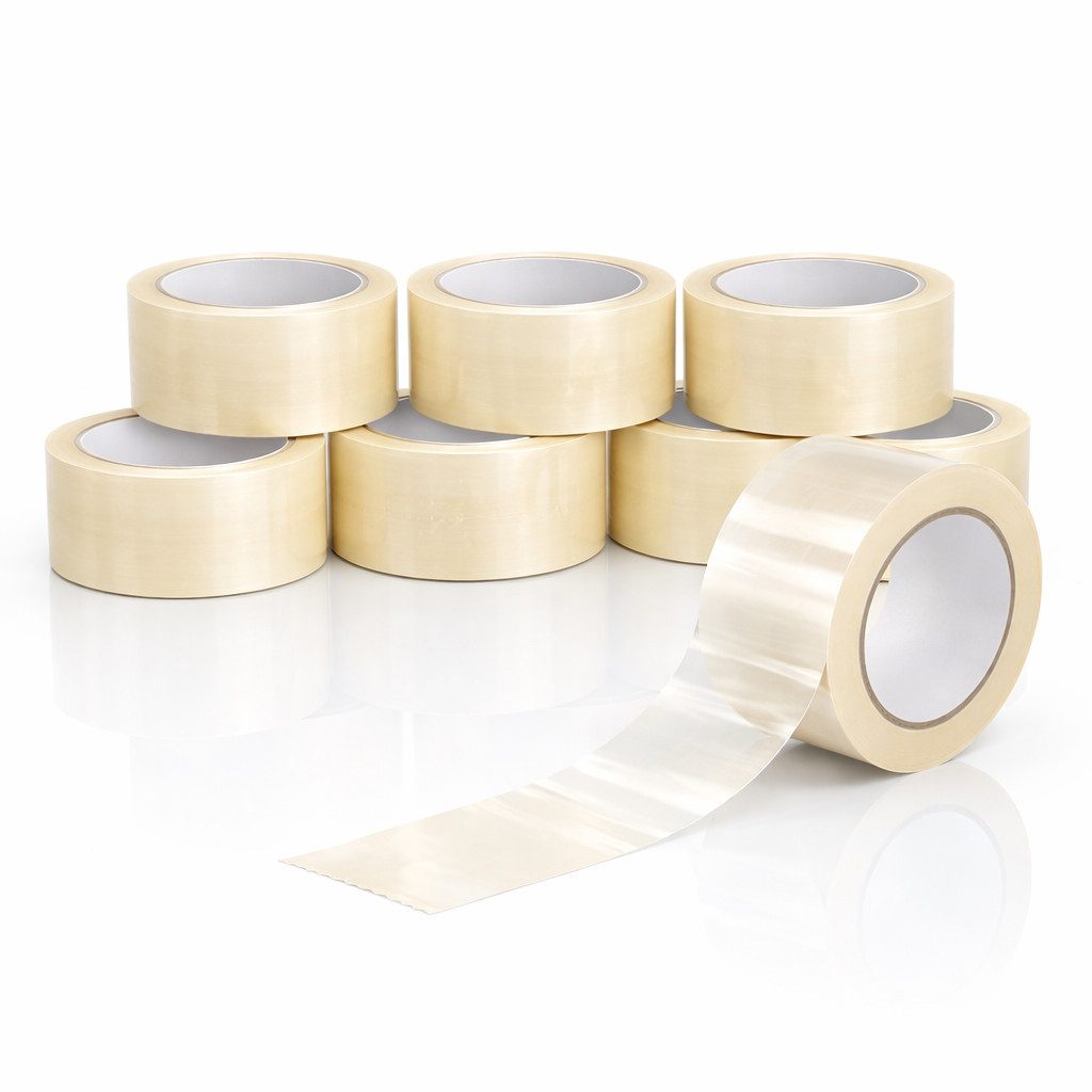 TK Gruppe Klebeband 6x transparentes Klebeband 66 Meter Paketband – Packband (6-St., Set)