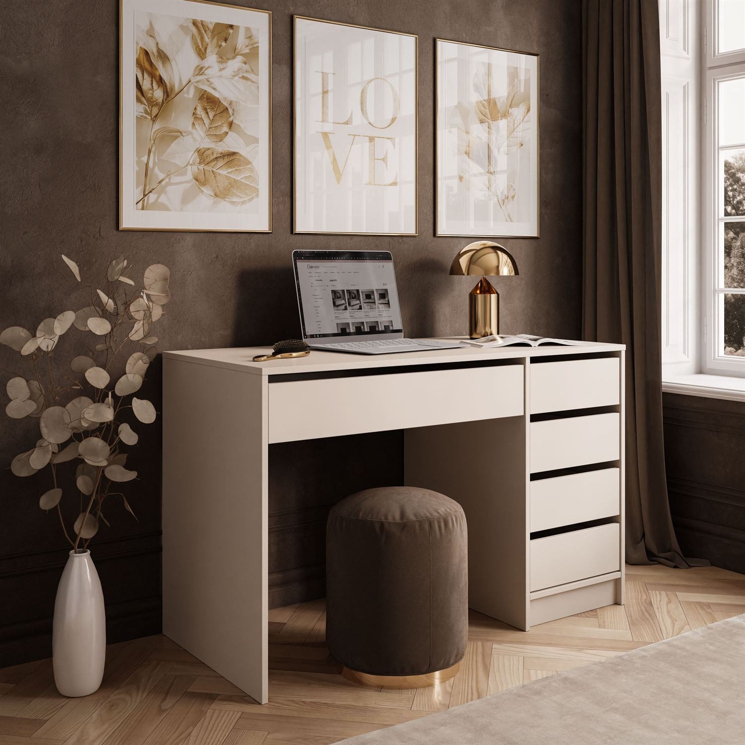 Lookway Schminktisch MADA MATT Schreibtisch mit Schubladen und matter Oberf günstig online kaufen