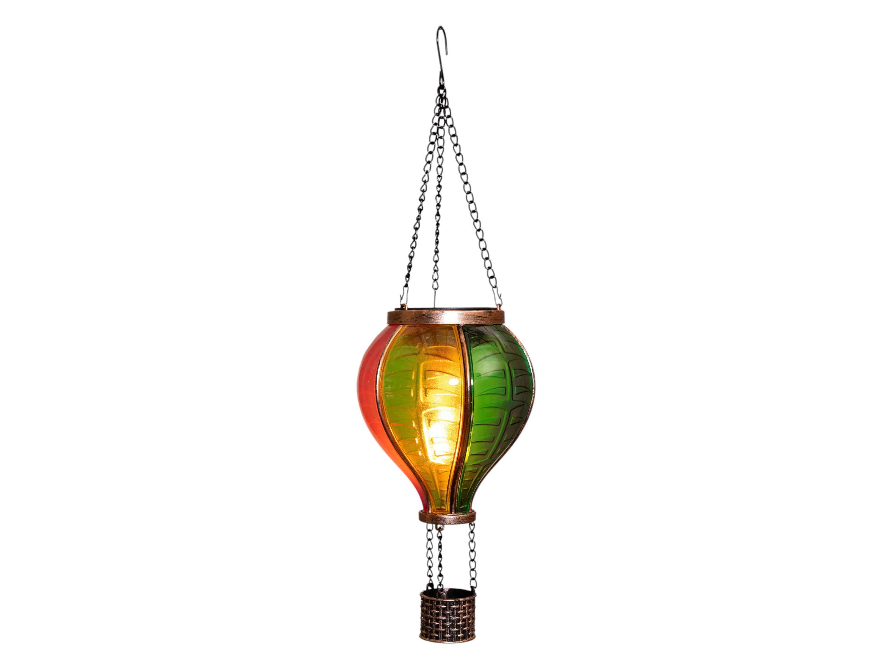 Coen Bakker LED Solarleuchte Hot Air Balloon, LED, amberfarben, Hängeleuchte Heißluftballon bunt 12 LED 11x20cm