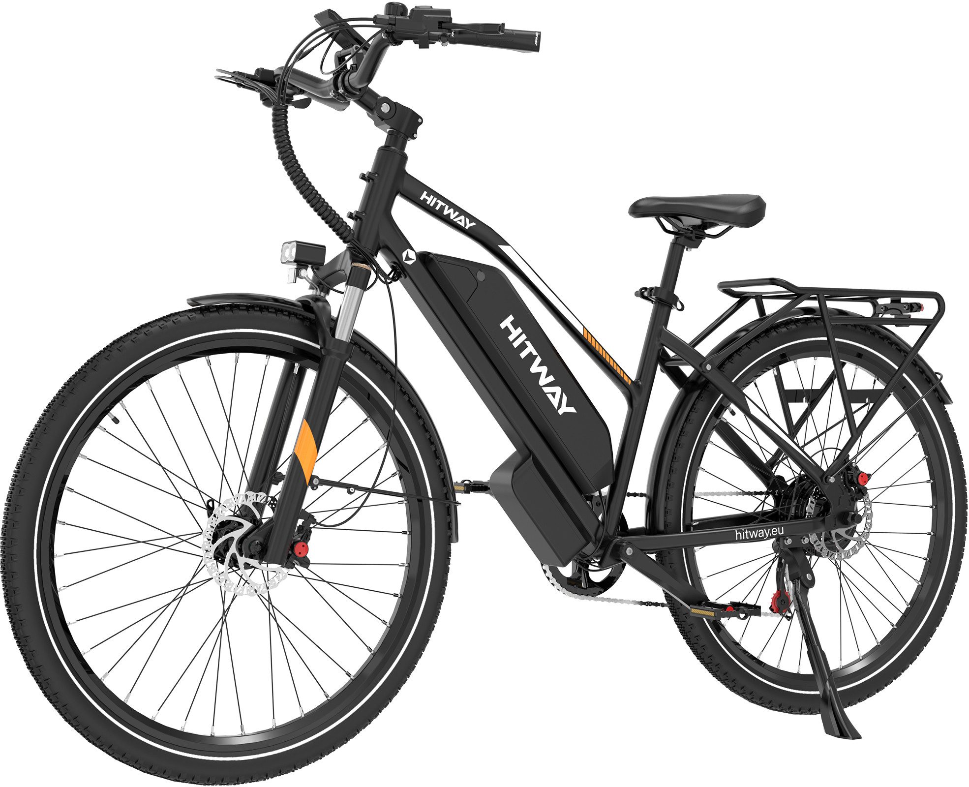 HITWAY E-Bike Cityrad 28 Zoll Elektrofahrrad 48V 16Ah Akku 70–120 km Reichweite mit NFC, 7 Gang shimano shimano Schaltwerk, Kettenschaltung, Heckmotor, 768 Wh, Pedelec E-Cityrad für Damen u. Herren mit APP NFC