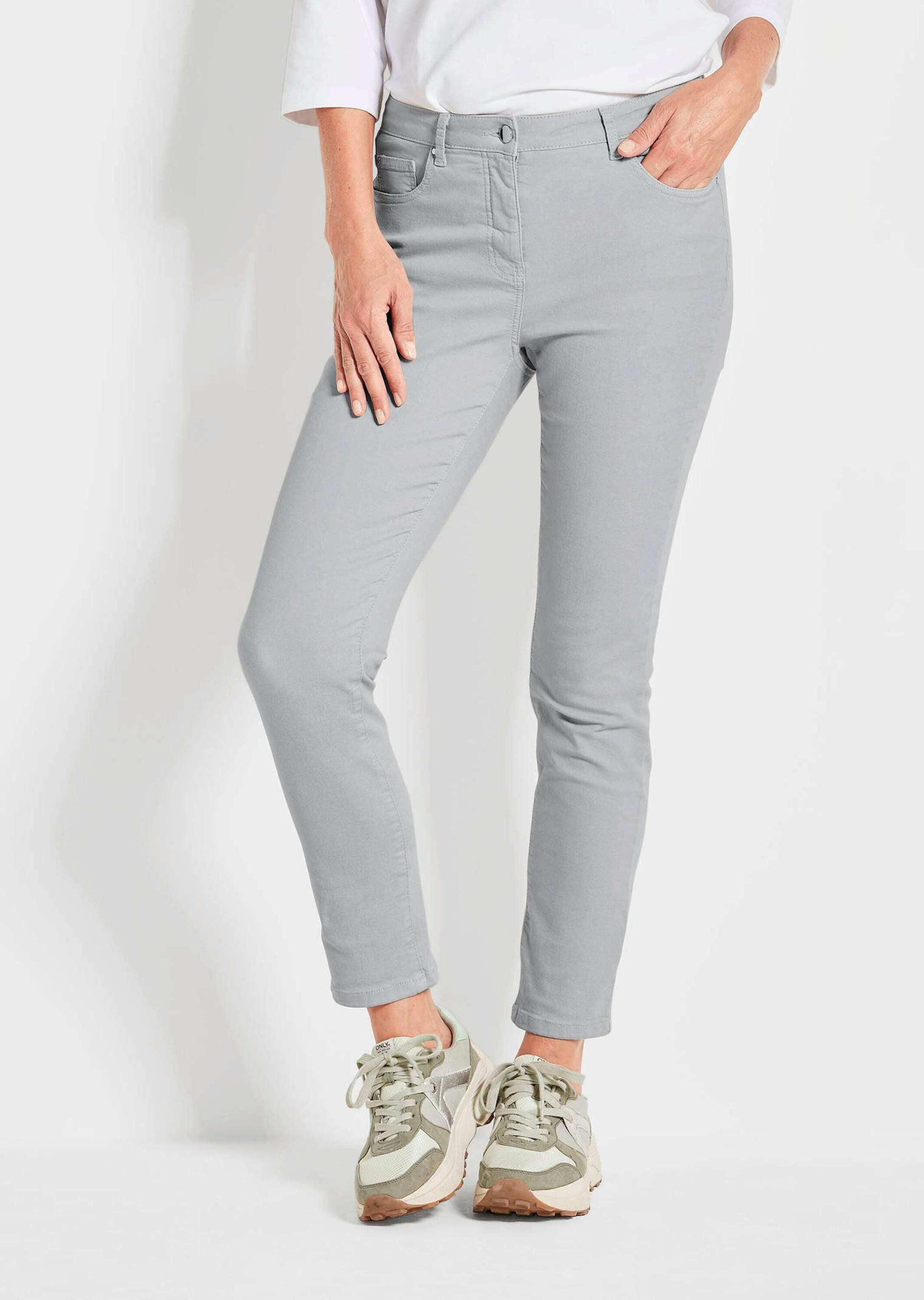 GOLDNER 7/8-Caprijeans Kurzgröße: Schmale Stretchhose BELLA Sommerliche, komfortable Skinny Fit Damenjeans