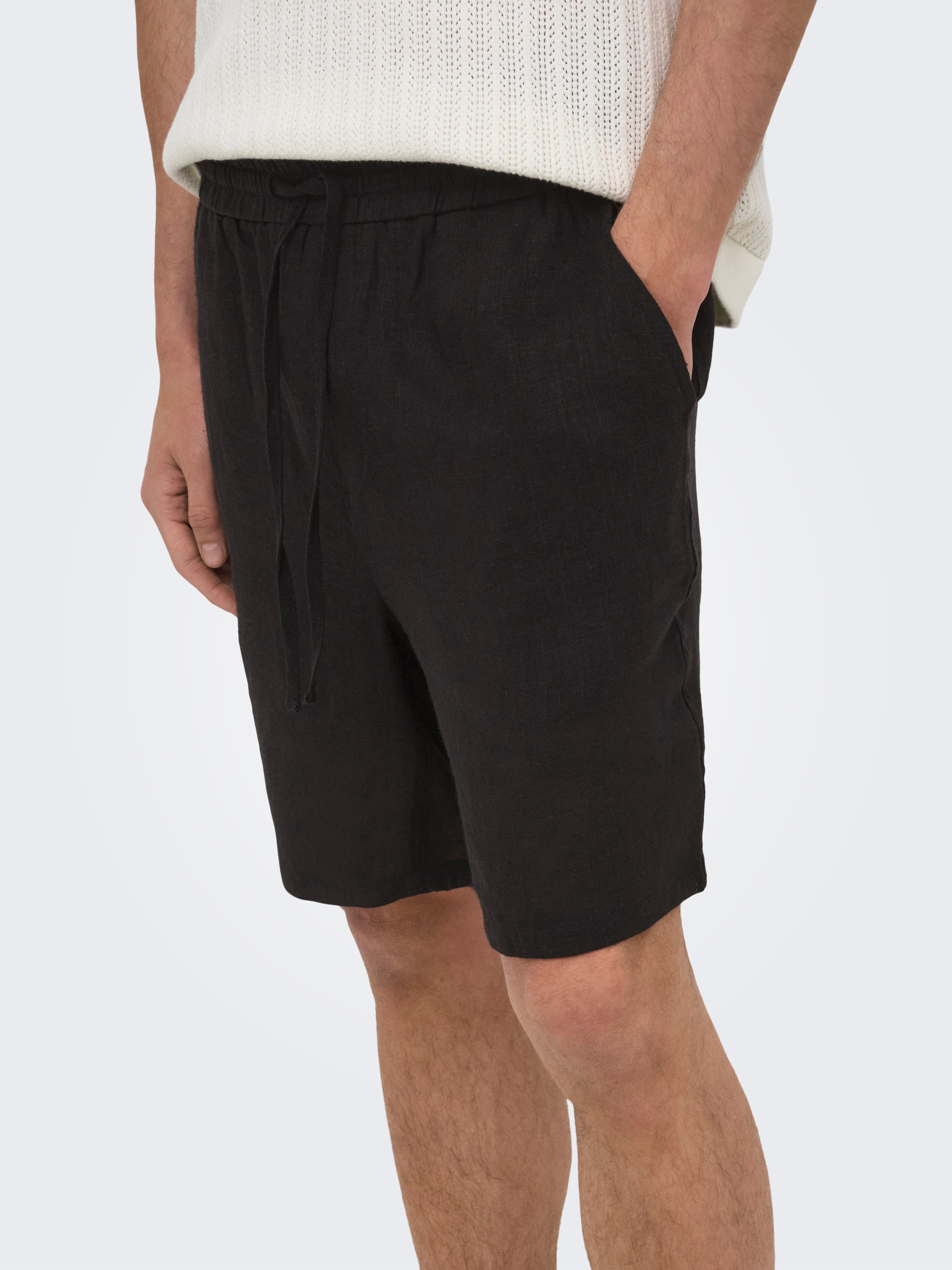 ONLY & SONS Shorts ONSLAURENCE LINEN BLEND SHORTS NOOS Viskosemischung, regular fit – Bild 3 von 5