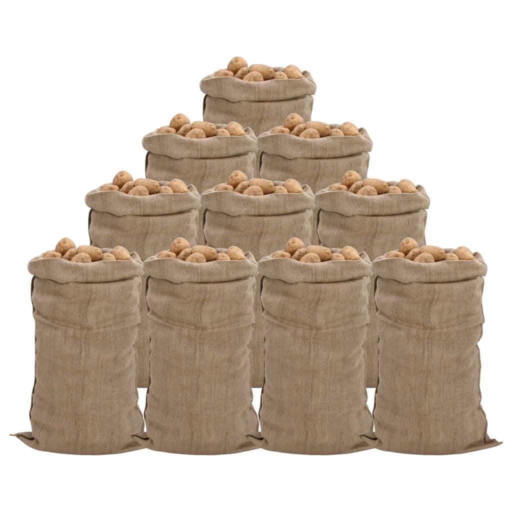 vidaXL Koffer vidaXL Jutesäcke 10 Stück 65 x 135 cm 100 % Jute 340 g/m²