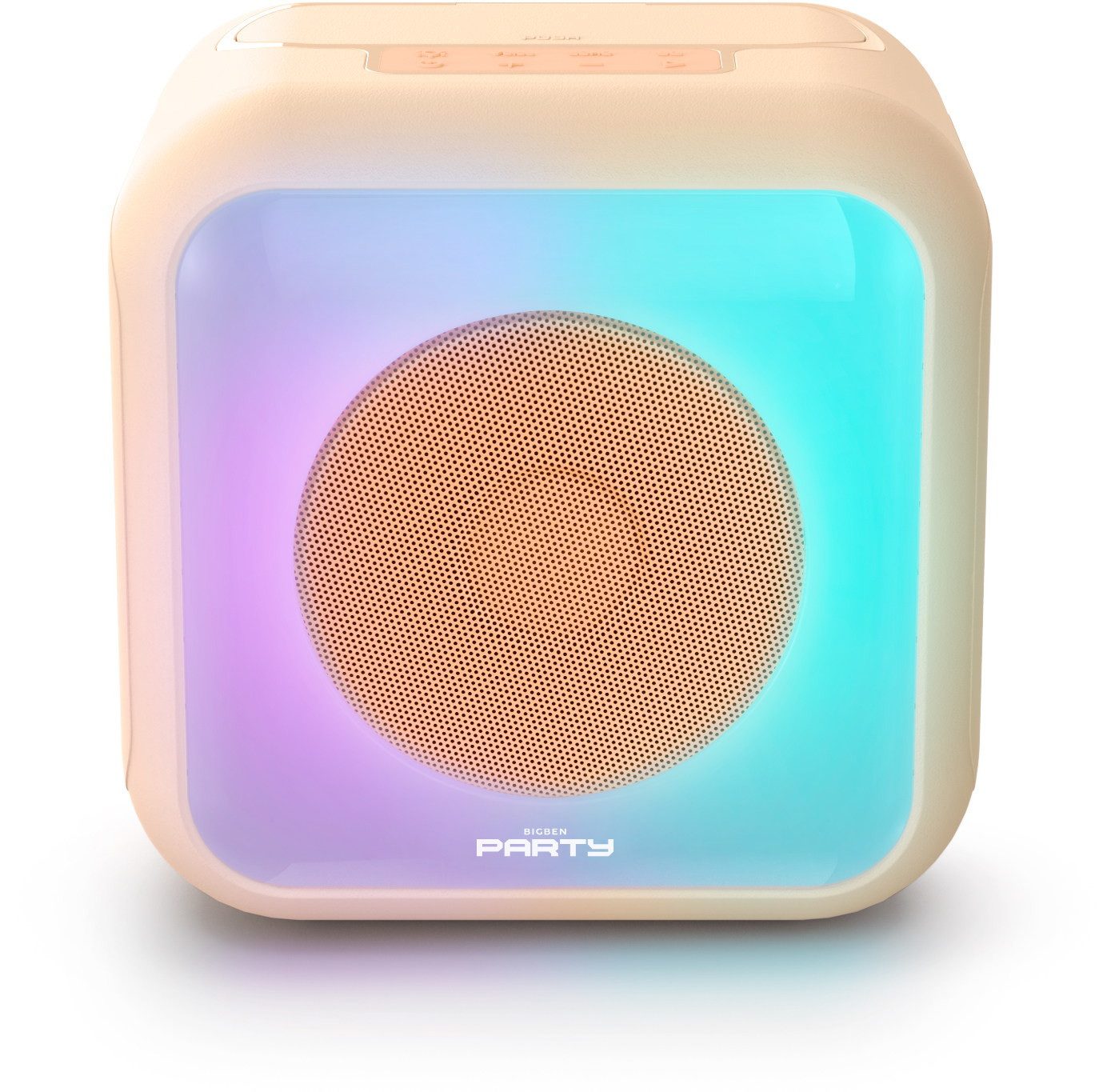 BigBen Bluetooth portabler Lautsprecher Party Karaoke Licht peach AU389159 Portable-Lautsprecher