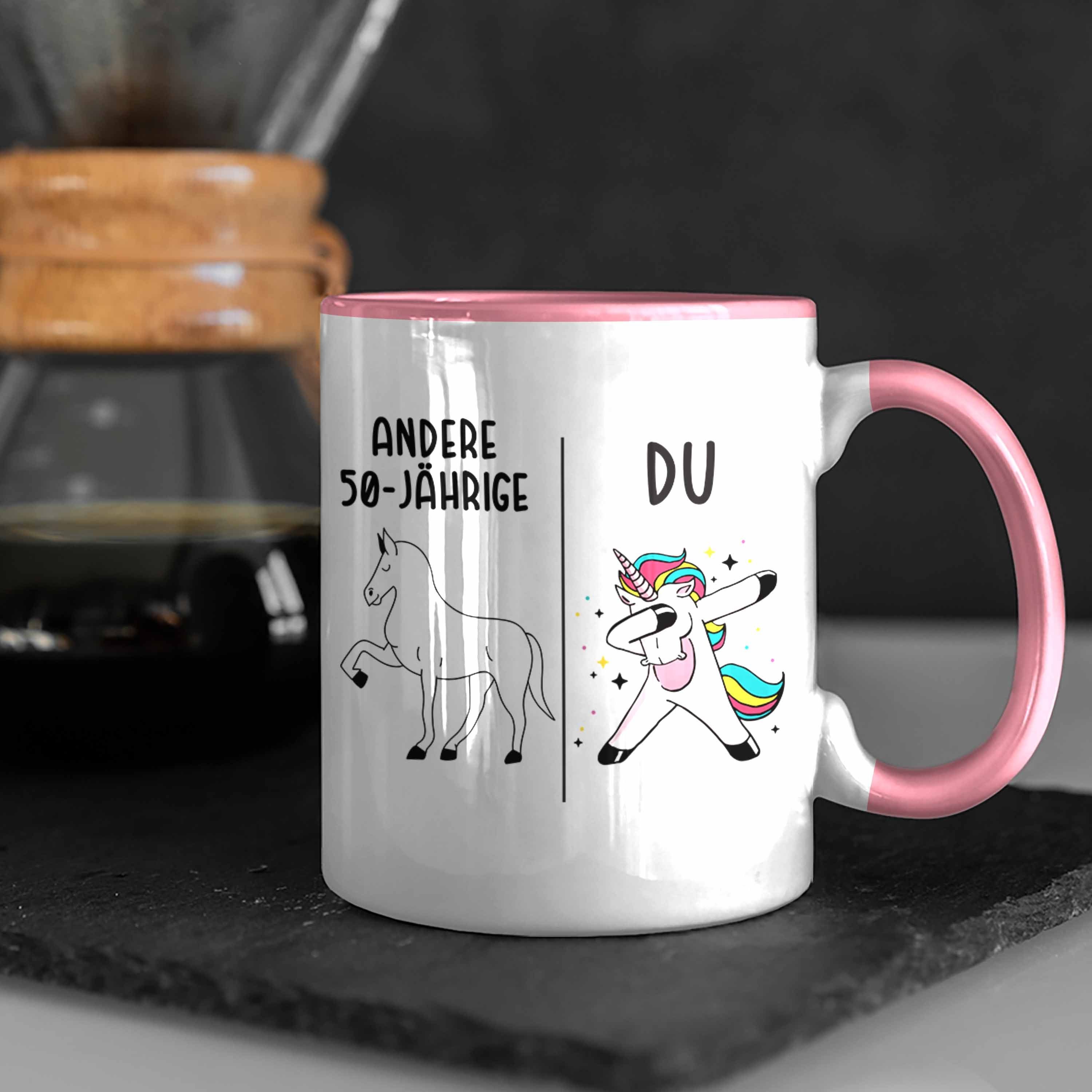 Einhorn Geschenk Geschenkidee Tasse Mutter Geburtstag Tasse - Trendation Mama Frauen Rosa 50. 50er Trendation Geburtstag