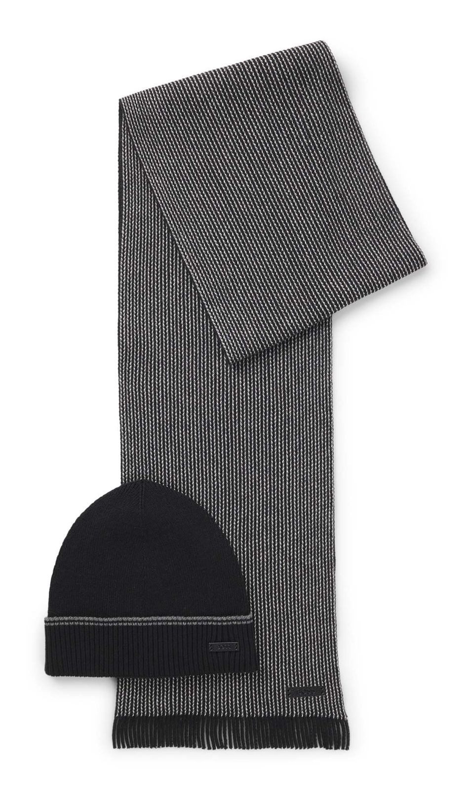 BOSS Strickmütze Hernesto Set (Set, 2-St)