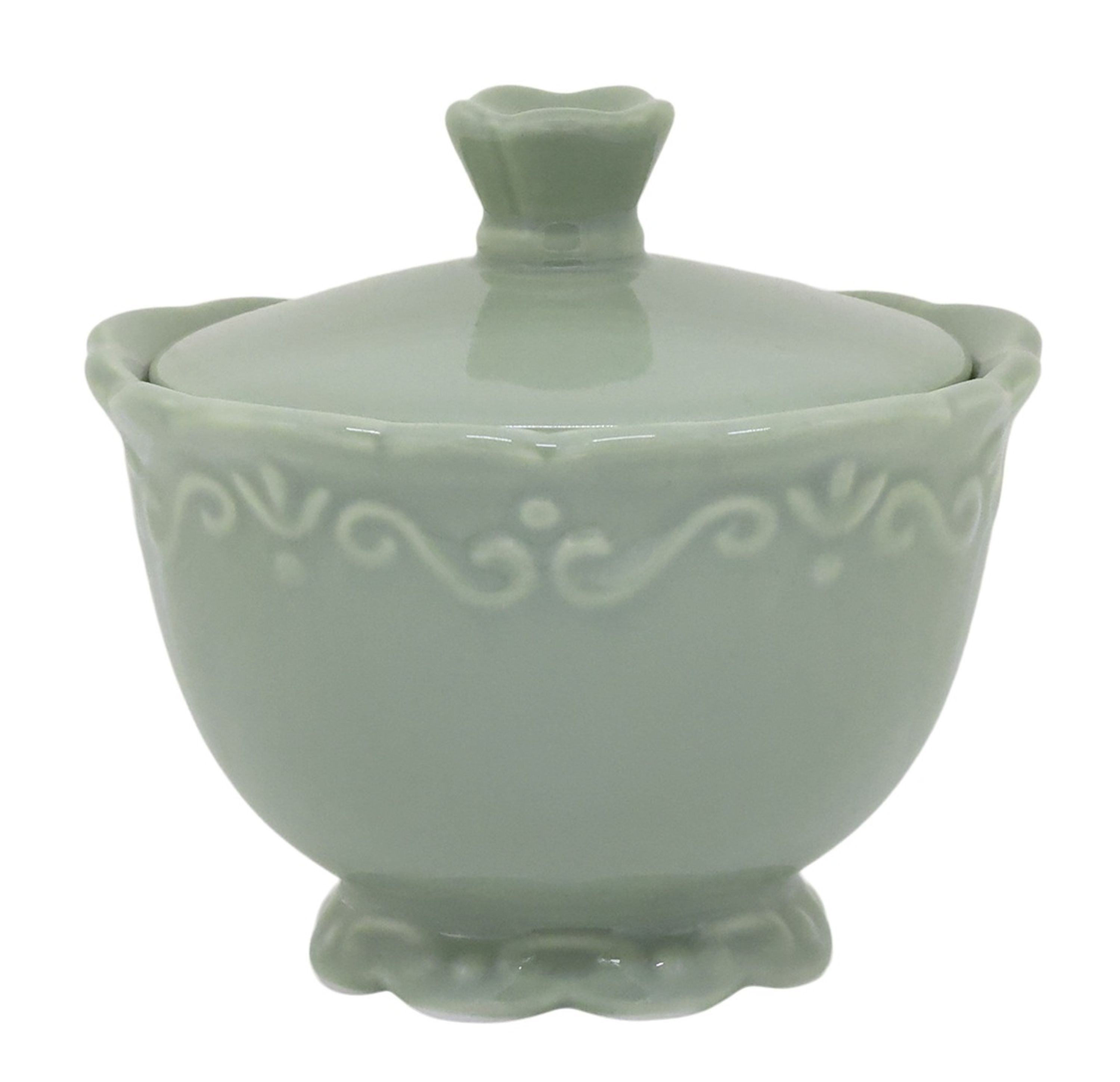 Chic Antique Zuckerdose Chic Antique - Zuckerschale Zuckerdose Porzellan Provence Grün