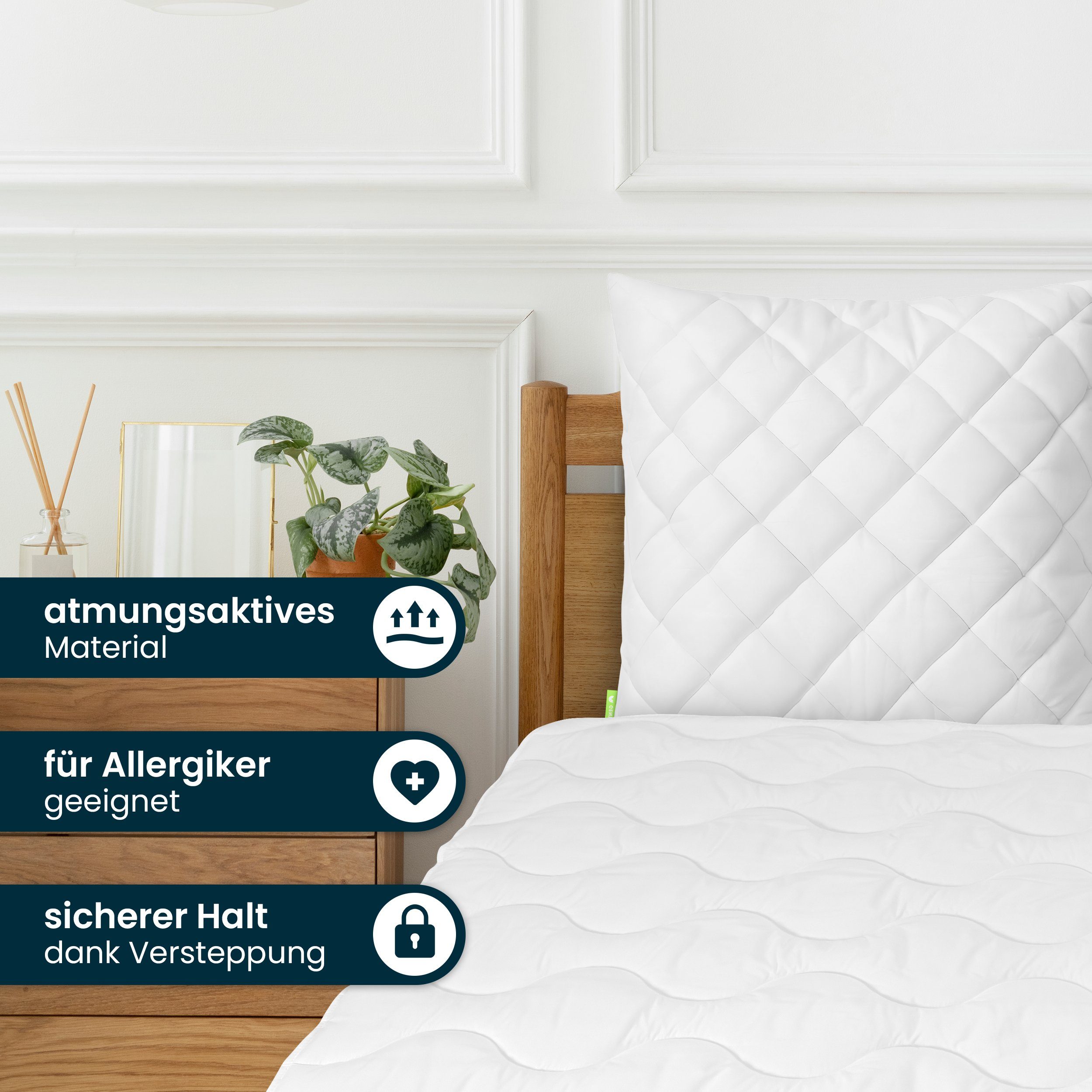 Gentle North Microfaserbettdecke + Kopfkissen Bettdecke & Kopfkissen - 2-Set Kopfkissen - Ganzjahresdecke, Füllung: 100% Polyester, Reißverschluss beim Kissen - waschbar - allergikerfreundlich