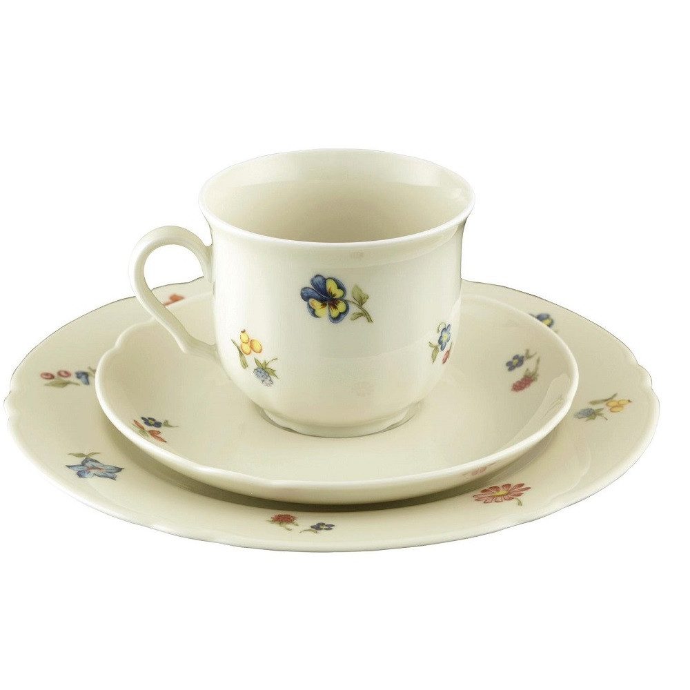 Seltmann Weiden Geschirr-Set Seltmann Weiden Marie Luise Blütenmeer Kaffee-Gedeck 3-tlg., 1 Personen, Porzellan