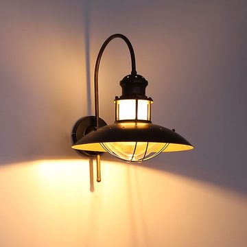 etc-shop LED Wandleuchte, Leuchtmittel inklusive, Warmweiß, Wand Laterne Landhaus Stil Wohn Zimmer Beleuchtung RETRO