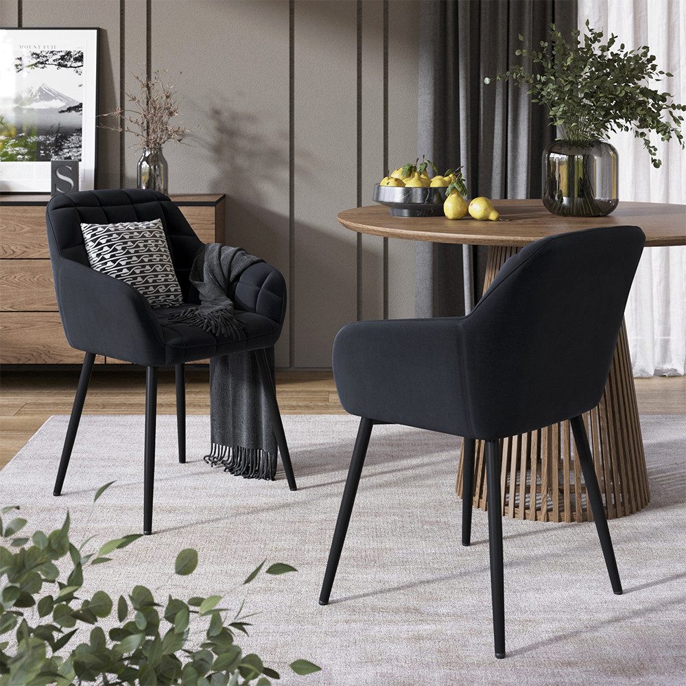 Vicco Esszimmerstuhl Relio, Schwarz, 53.5 x 55.5 cm 2er-Set (2 St)
