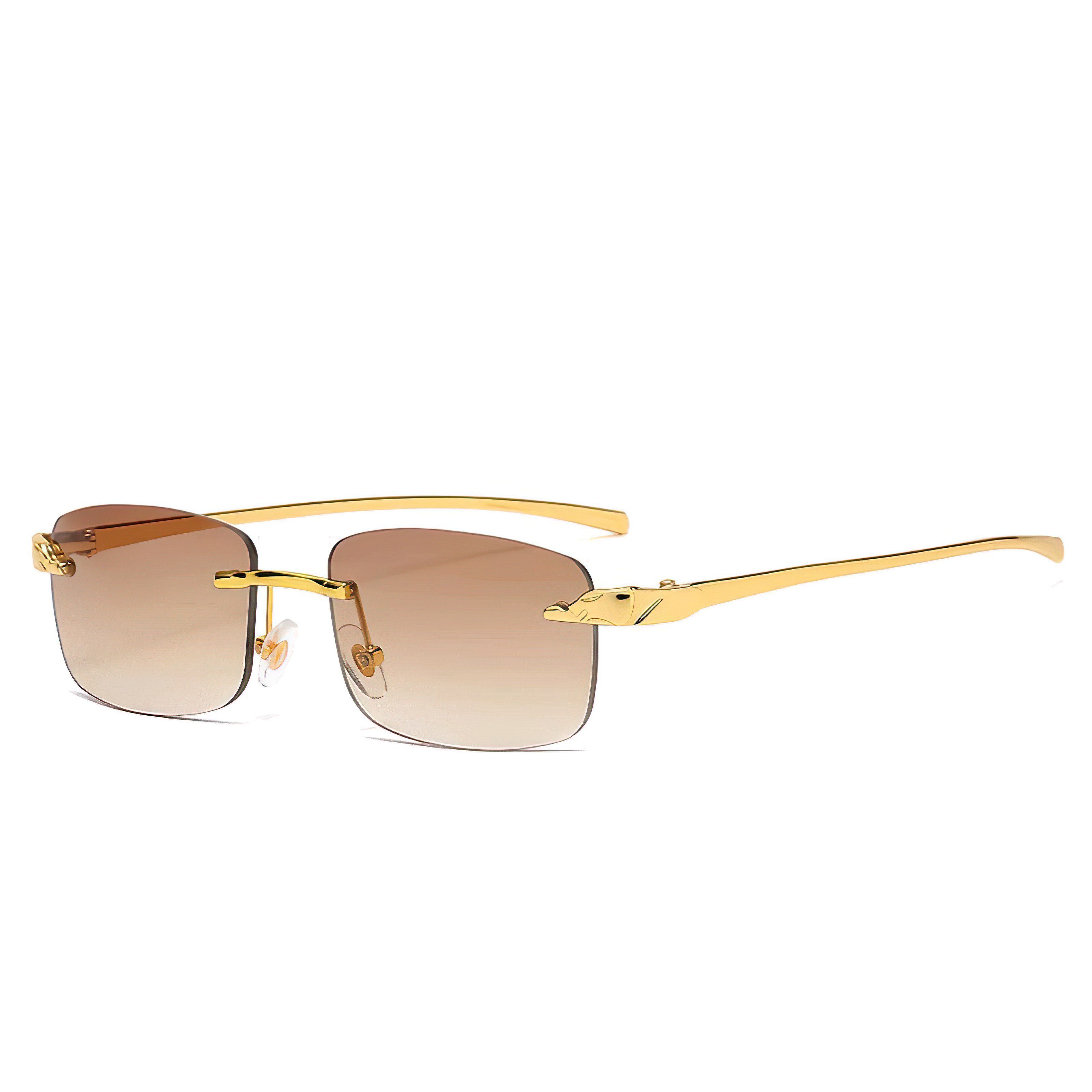 Sonnenbrille Randlos Rechteckig Unisex 4 Farben Rahmenlos Damen Herren Brille