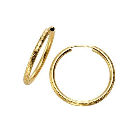 Firetti Paar Creolen Schmuck Geschenk Gold 585, 2,5 mm, in Glanzoptik, klassisch, zeitlos, Made in Germany