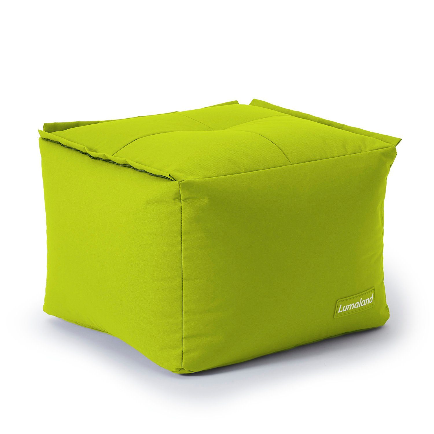 Lumaland Loungeset In- & outdoor Sofa individuell kombinierbar mit dem Modularen System, Sessel wasserfest abnehmbarer Bezug erweiterbar waschbar apfelgrün