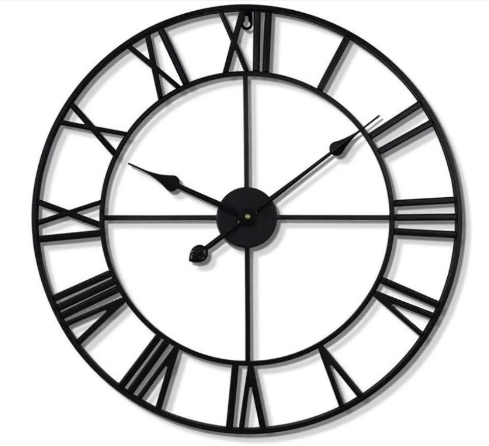 home trends Wanduhr Wanduhr Wanduhr im Vintage-Stil, rund, Metall (geräuschlos batteriebetrieben, 40 cm( 1 Stück)