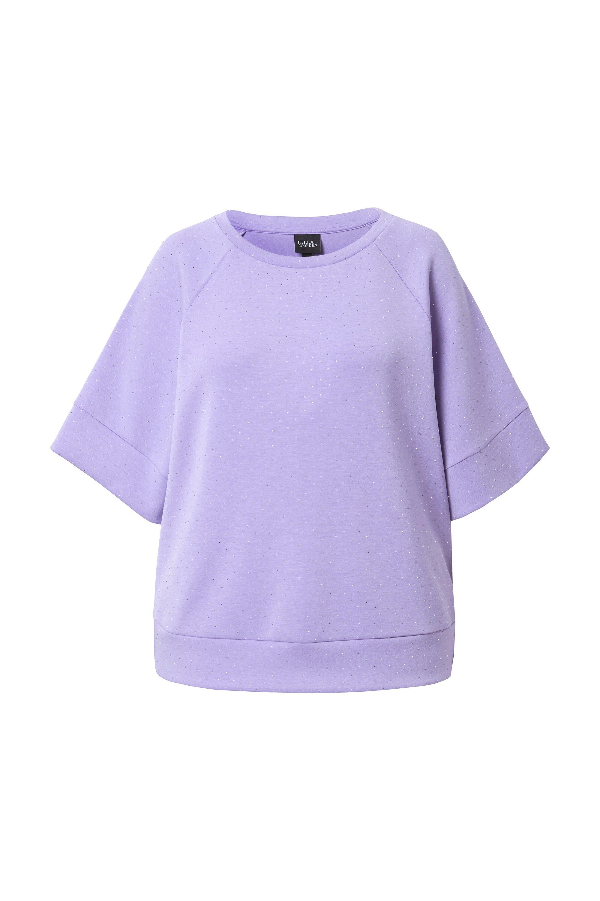 Ulla Popken Sweatshirt Sweatshirt Ziersteine Rundhals Halbarm Modalmix günstig online kaufen