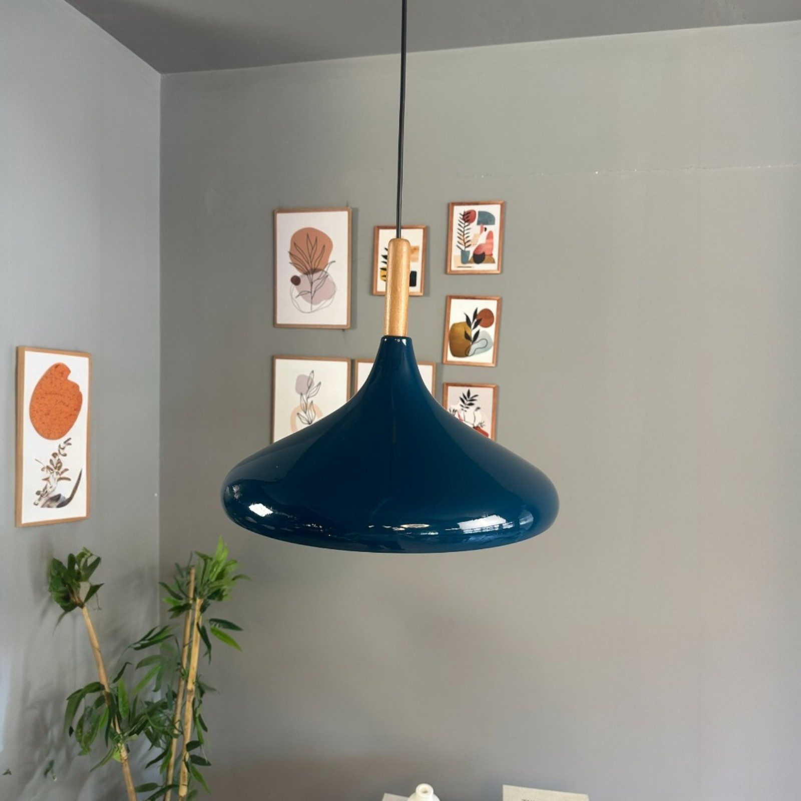 Bamyum Pendelleuchte Bamyum Pendelleuchte I Champion I Ø35 cm Holz-Metall E27 Moderne Lampe, ohne Leuchtmittel