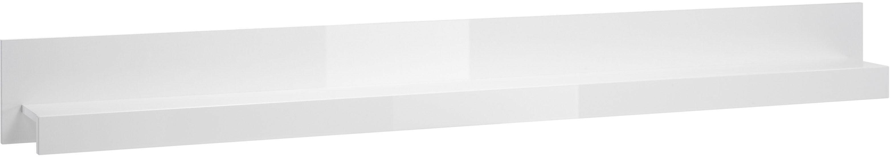 Home affaire Wandboard Carat, modernes Wandregal, Wandhalter mit Ablagefach, 217 cm breit, vielseitig einsetzbares Hängeregal, in Weiß Hochglanz
