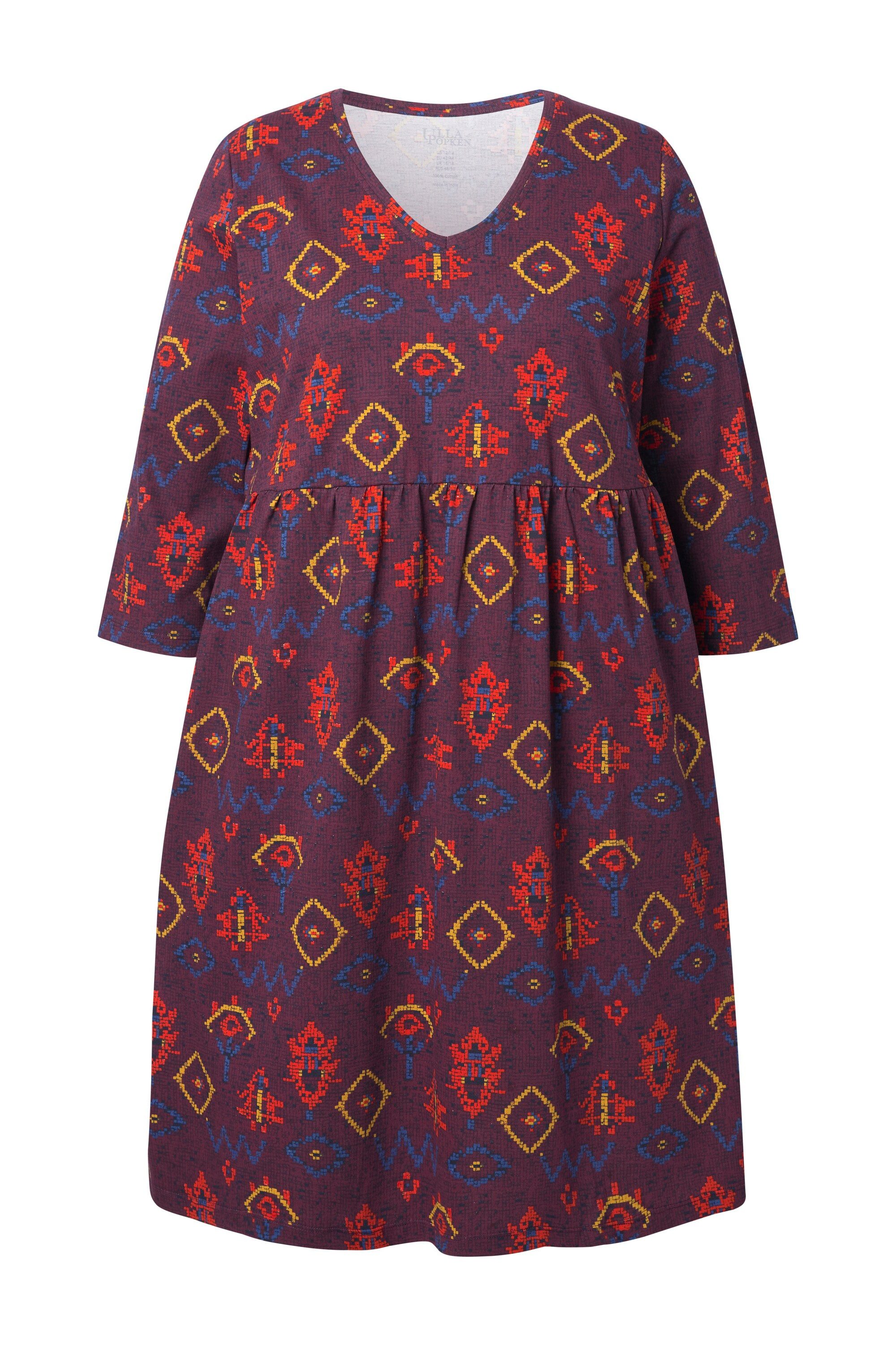 Ulla Popken Jerseykleid Longshirt A-Linie V-Ausschnitt günstig online kaufen