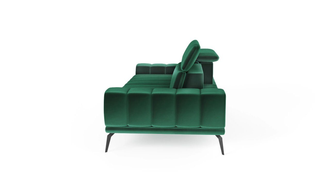 3-Sitzer Dreisitzer Siblo Sofa Metallfüße 3-Sitzer - Grün - Sofa 3 Salvio Modernes
