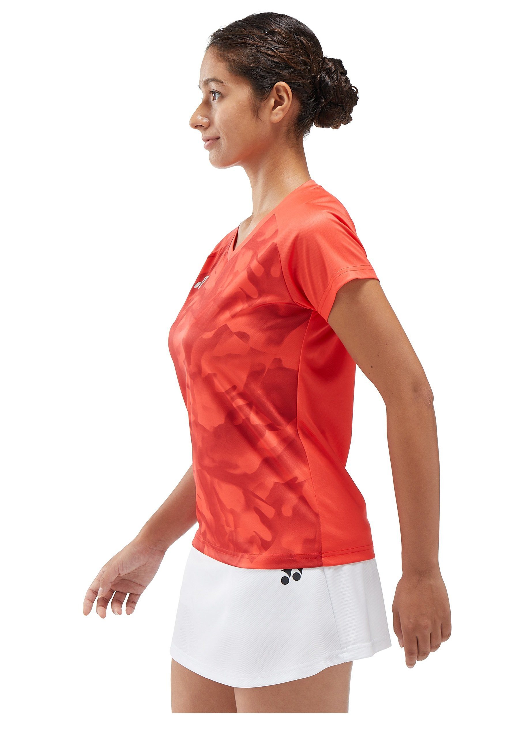 Yonex T-Shirt Crew Neck Club Team YW0033 (100% Polyester) 2025 rot Damen