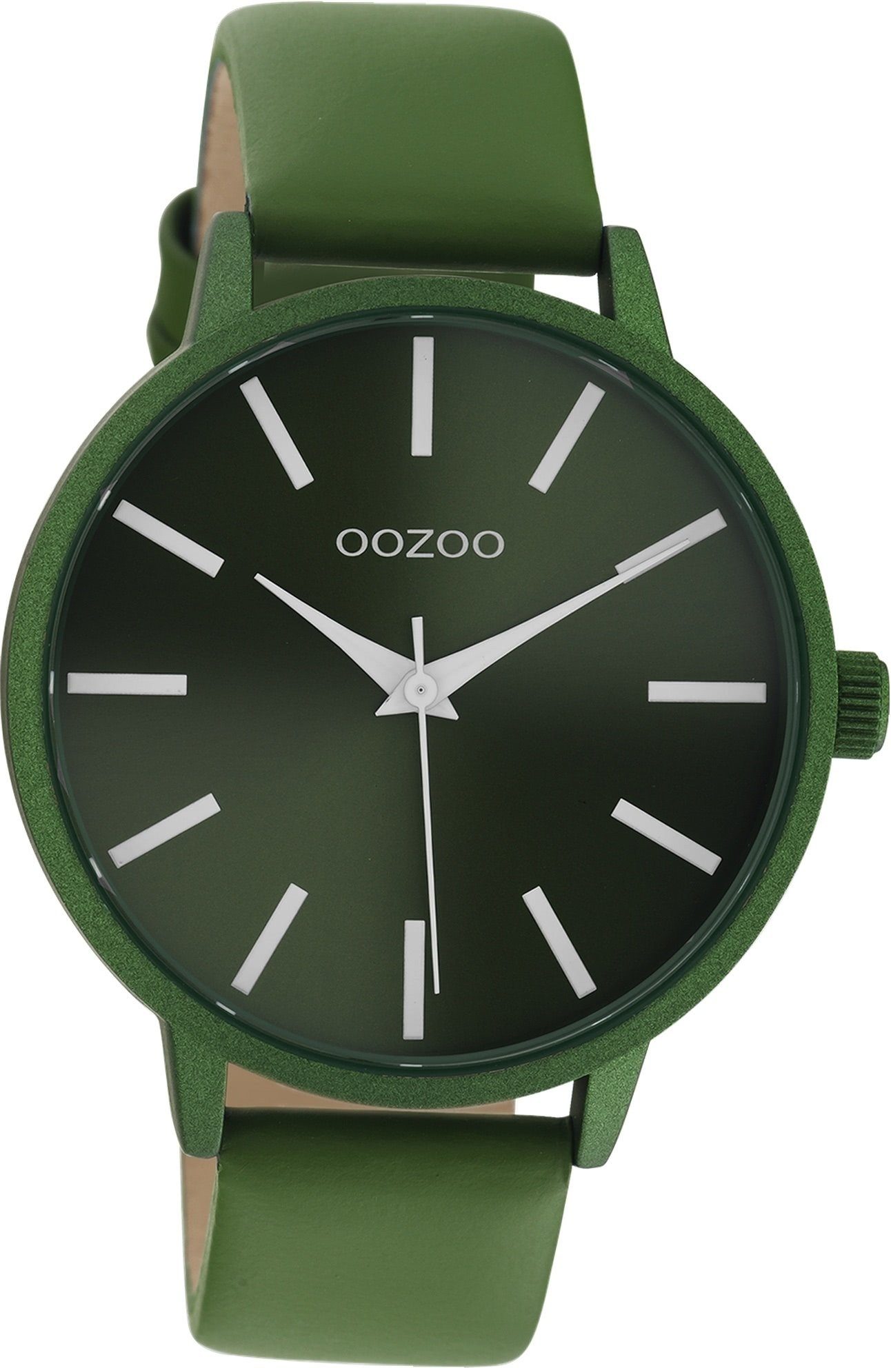OOZOO Quarzuhr Oozoo Damen Armbanduhr Vintage Analog, (Analoguhr), Damenuhr rund, groß (ca. 42mm) Lederarmband, Fashion-Style