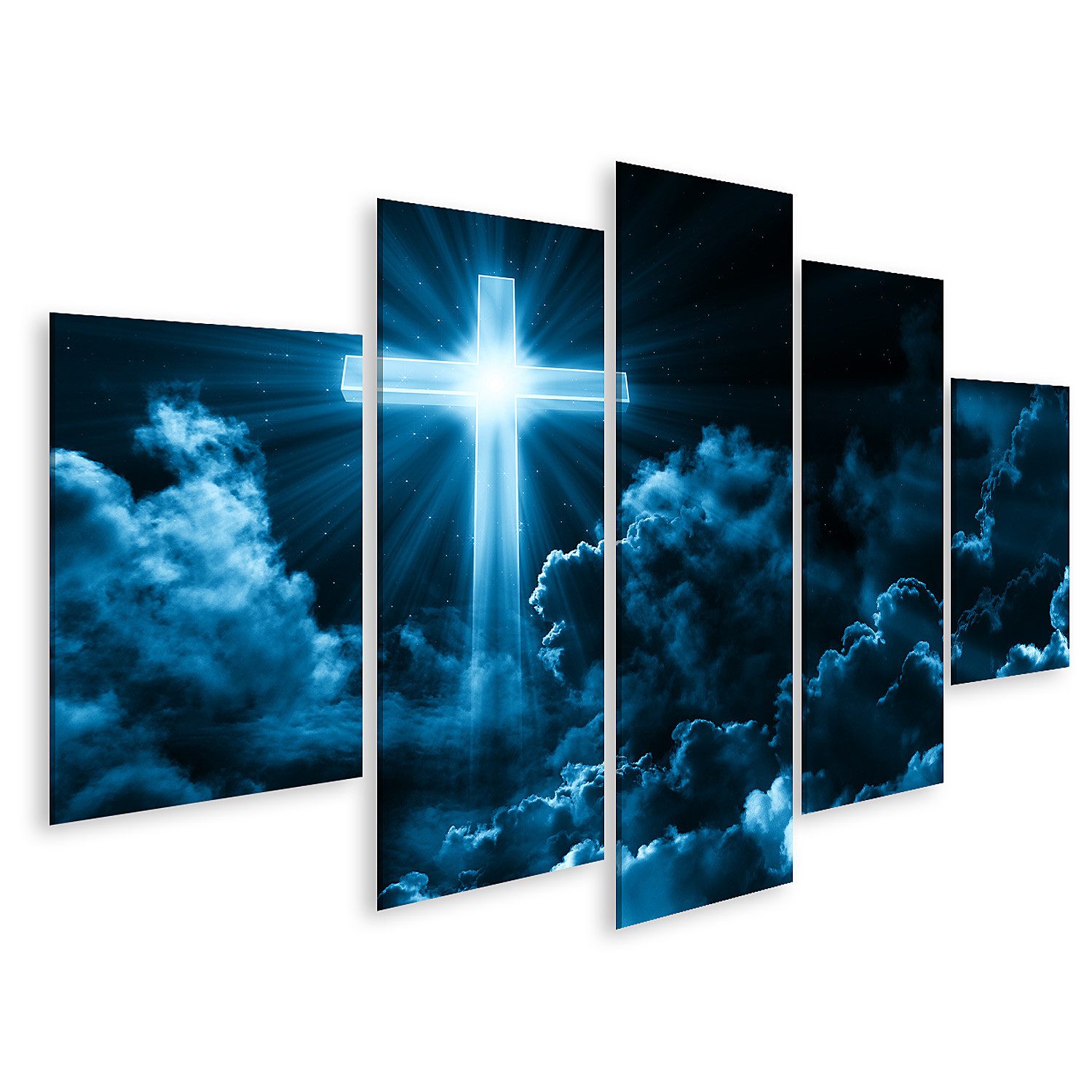 islandburner Leinwandbild Kreuz in Wolke christliche Religion Jesus Christus Kirche Bilder