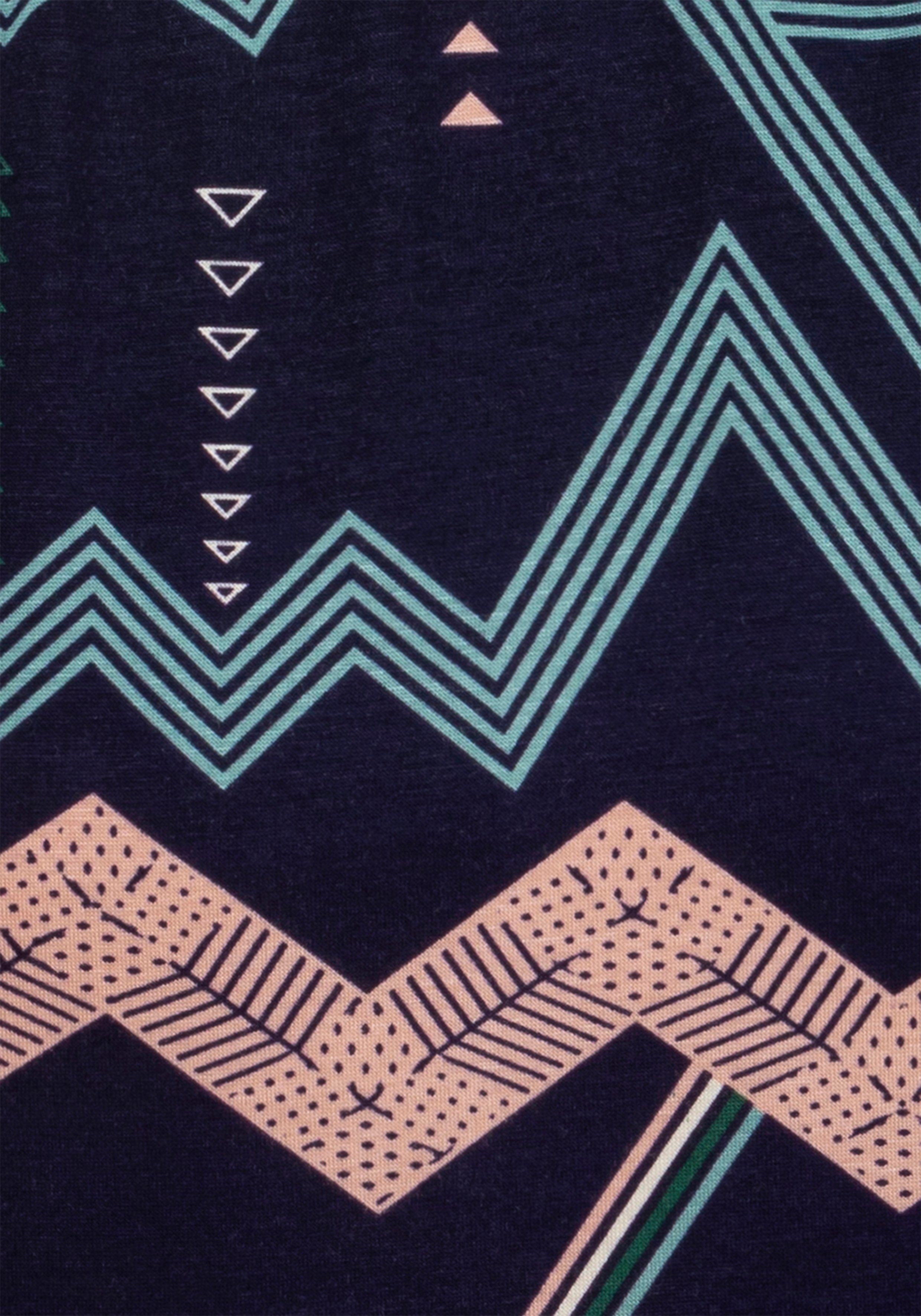 LASCANA Sleepshirt mit Muster Zick-Zack allover-dunkelblau grafischem