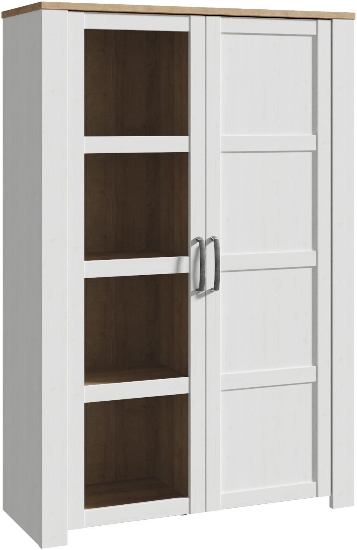 FORTE Highboard Bohol, Vitrine mit Glastüre, viel Stauraum, B/H/T 106,4/160,6/42 cm Beleuchtung optional bestellbar
