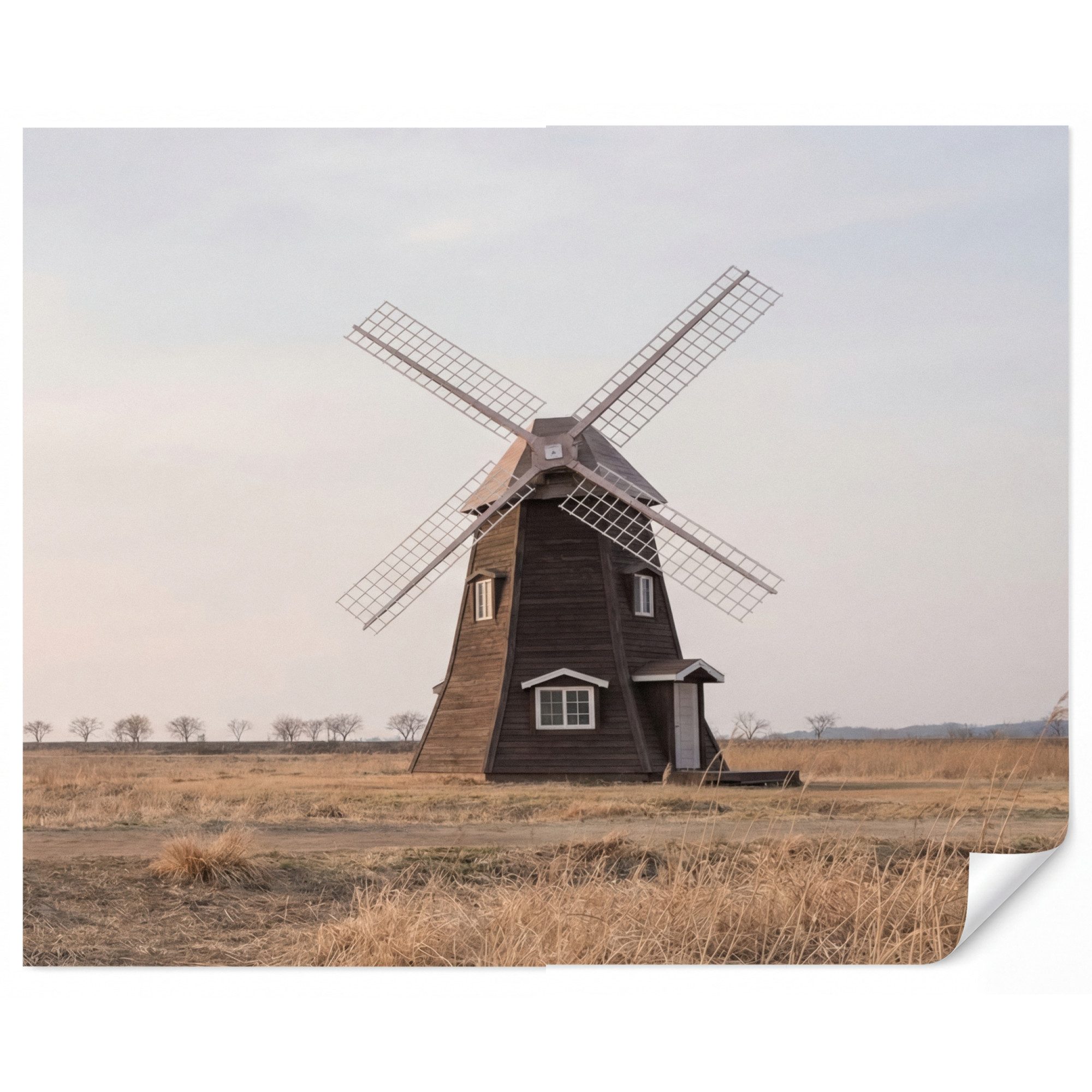 OnlyWow Fototapete Windkraftanlagen - Landschaft - Feld, Matt, bedruckt, Wanddekoration, Wandtapete, Schlafzimmer 260x220cm