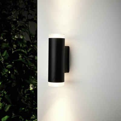MeLiTec Wandleuchte 145-1, LED Wand-Außenleuchte rund 145-1 schwarz matt