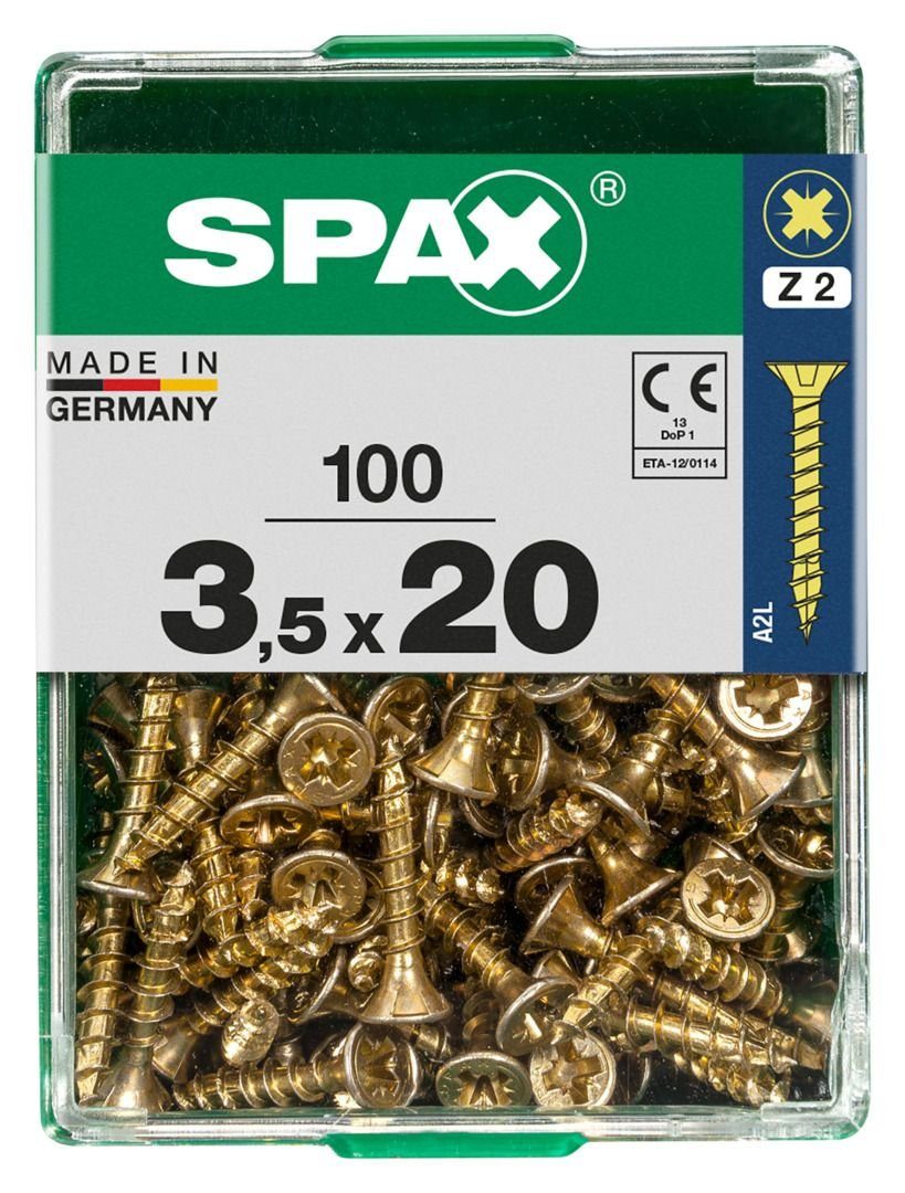 SPAX Holzbauschraube Spax Universalschrauben 3.5 x 20 mm PZ 2 - 100