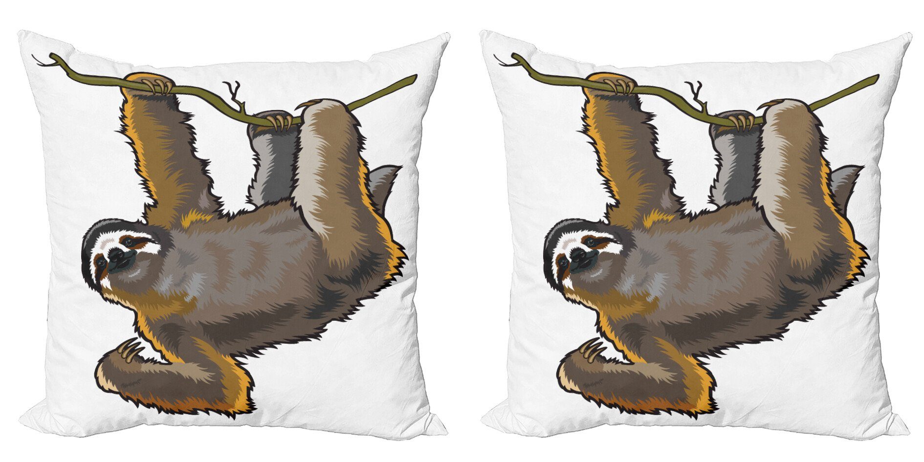 Kissenbezüge Modern Accent Doppelseitiger Digitaldruck, Abakuhaus (2 Stück), Tier Lazy Sloth Bear Cartoon