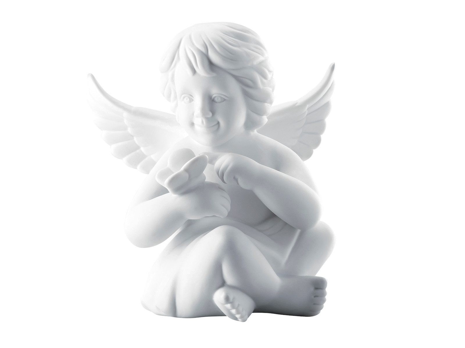 Rosenthal Dekofigur Engel gross Weiss matt Engel/Schmetterling 14 cm, Figuren