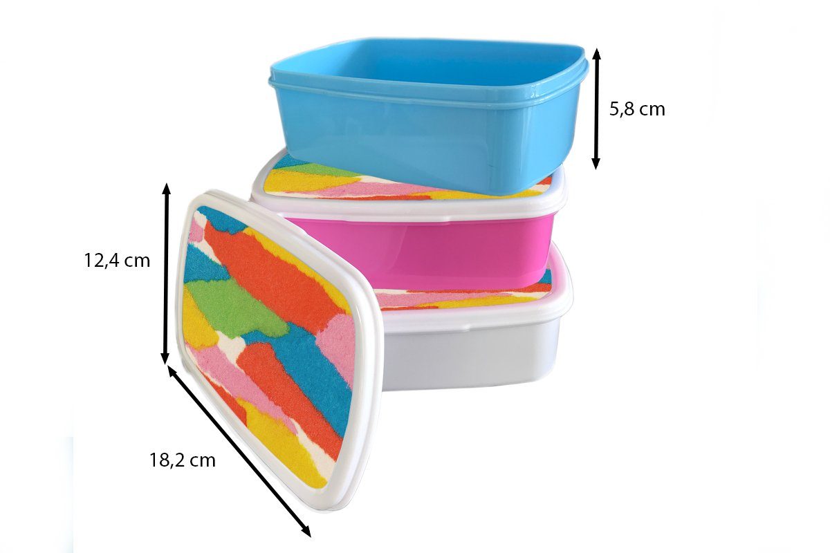 Brotbox - - Lunchbox Kinder, Grün (2-tlg), Erwachsene, Brotdose Mädchen, - für Retro, Formen - rosa Rot Snackbox, Abstrakt Kunststoff MuchoWow Kunststoff,