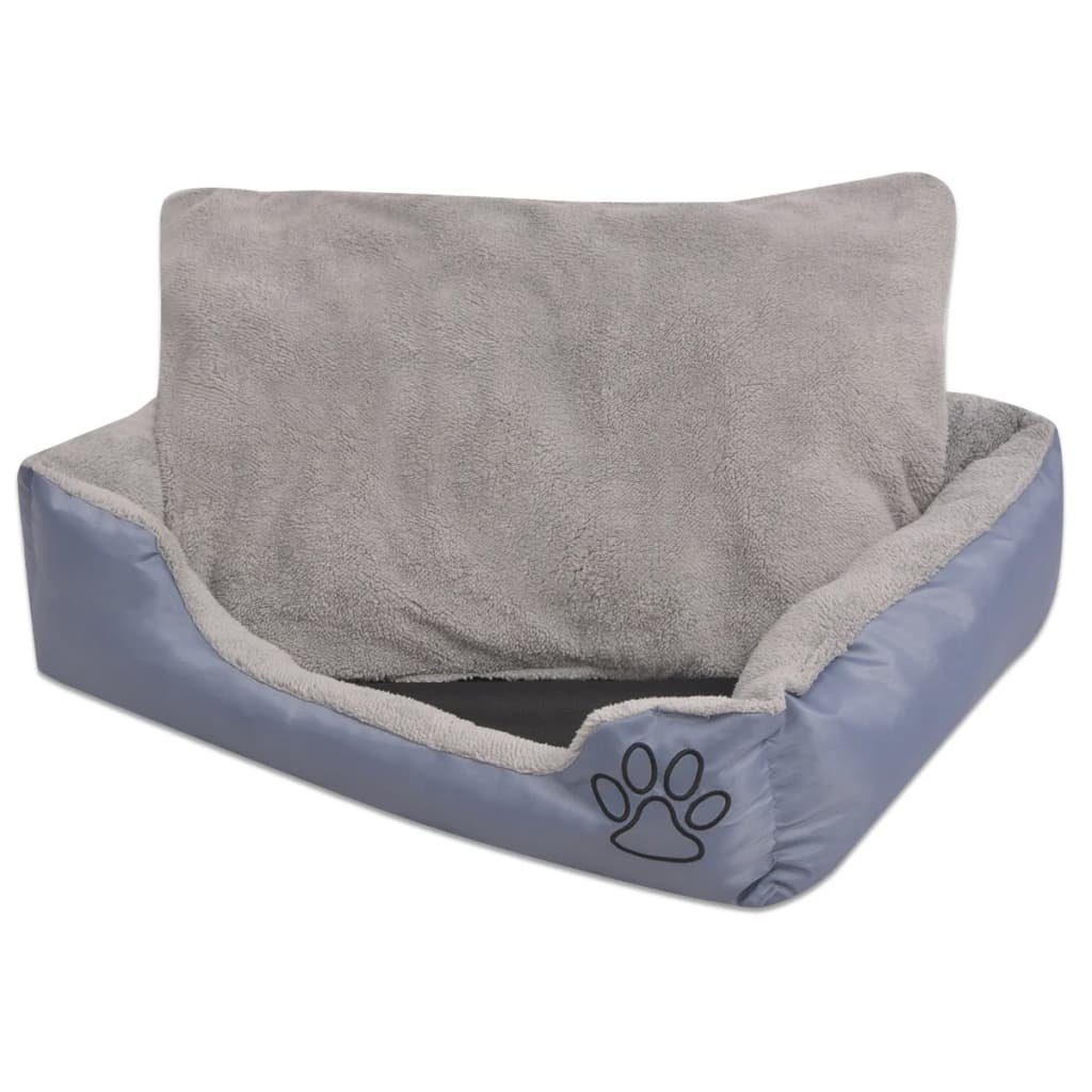 furnicato Tierbett Hundebett mit gepolstertem Kissen Größe S Grau
