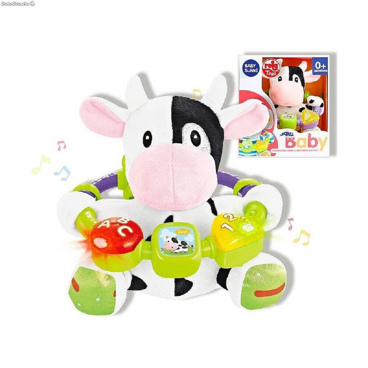 Reig Plüschfigur Reig Kuh Plüschtier mit Sound für Babys und Kleinkinder (Einzelartikel), Weiches Kuh Plüschtier mit integrierter Soundfunktion