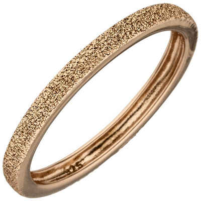 Schmuck Krone Silberring Ring aus 925 Silber rot-vergoldet mit Struktur, Silber 925