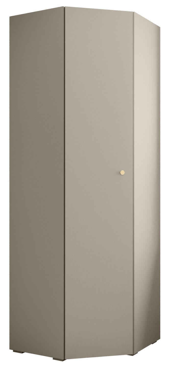 ABIKS MÖBEL Eckschrank Inova 2 Eckkleiderschrank mit Kleiderstange und Regalen