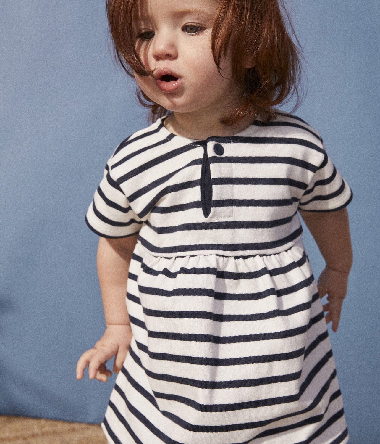 Petit Bateau A-Linien-Kleid Petit Bateau Babykleid blau weiß gestreift