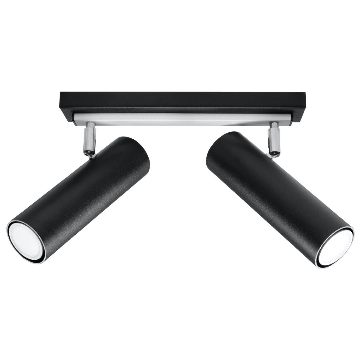 SOLLUX lighting Deckenleuchte Deckenleuchte Direzione 2 Schwarz, Nicht enthalten