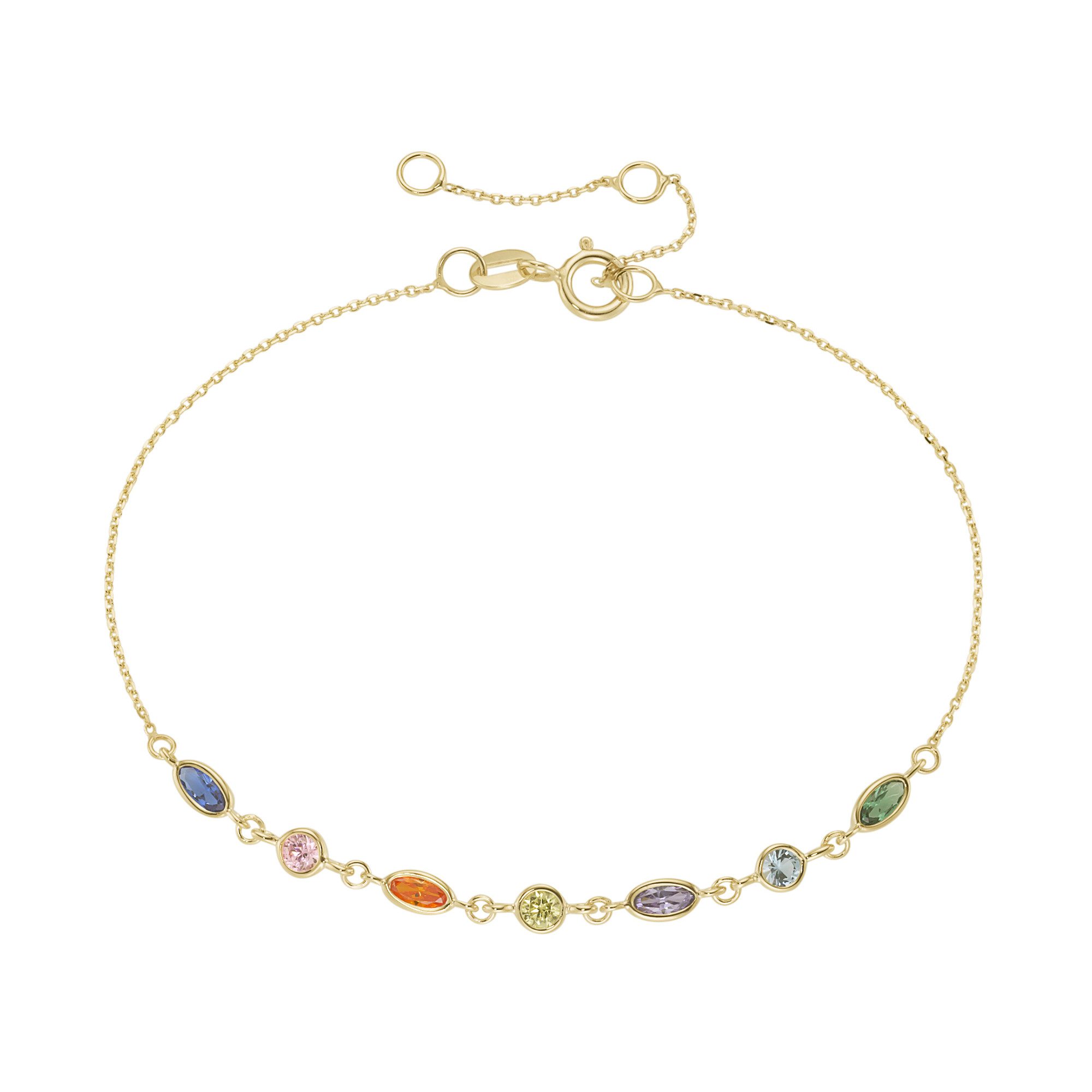 Luigi Merano Armband mit farbigen Zirkonia, Gold 585