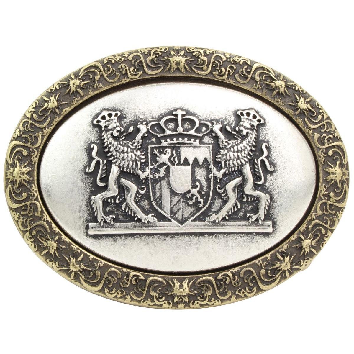 BELTINGER Gürtelschnalle Wappen Bayern 4,0 cm - Buckle Wechselschließe Gürtelschließe 40mm - Fü bicolor g/s | Gürtelschnallen